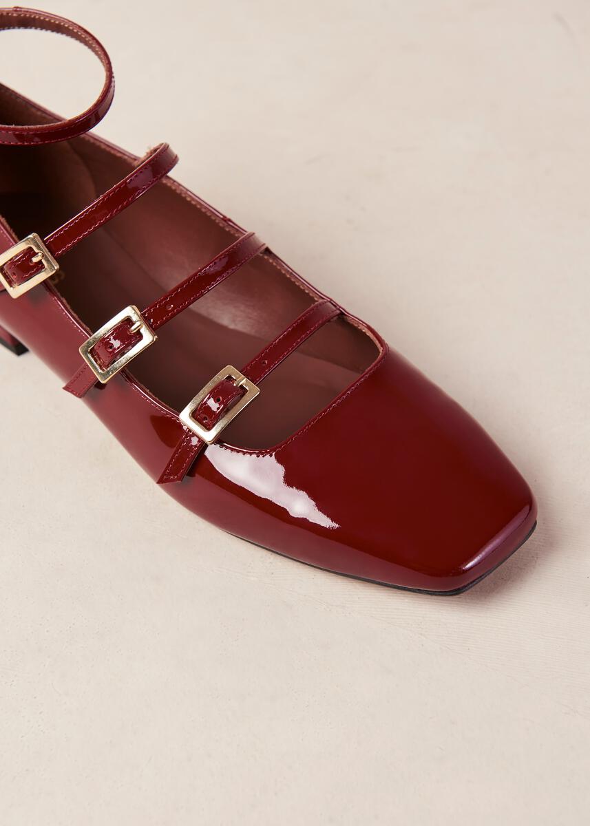 Luke Onix Wine Burgundy Leather Ballet Flats