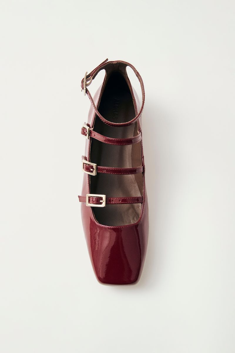 Luke Onix Wine Burgundy Leather Ballet Flats