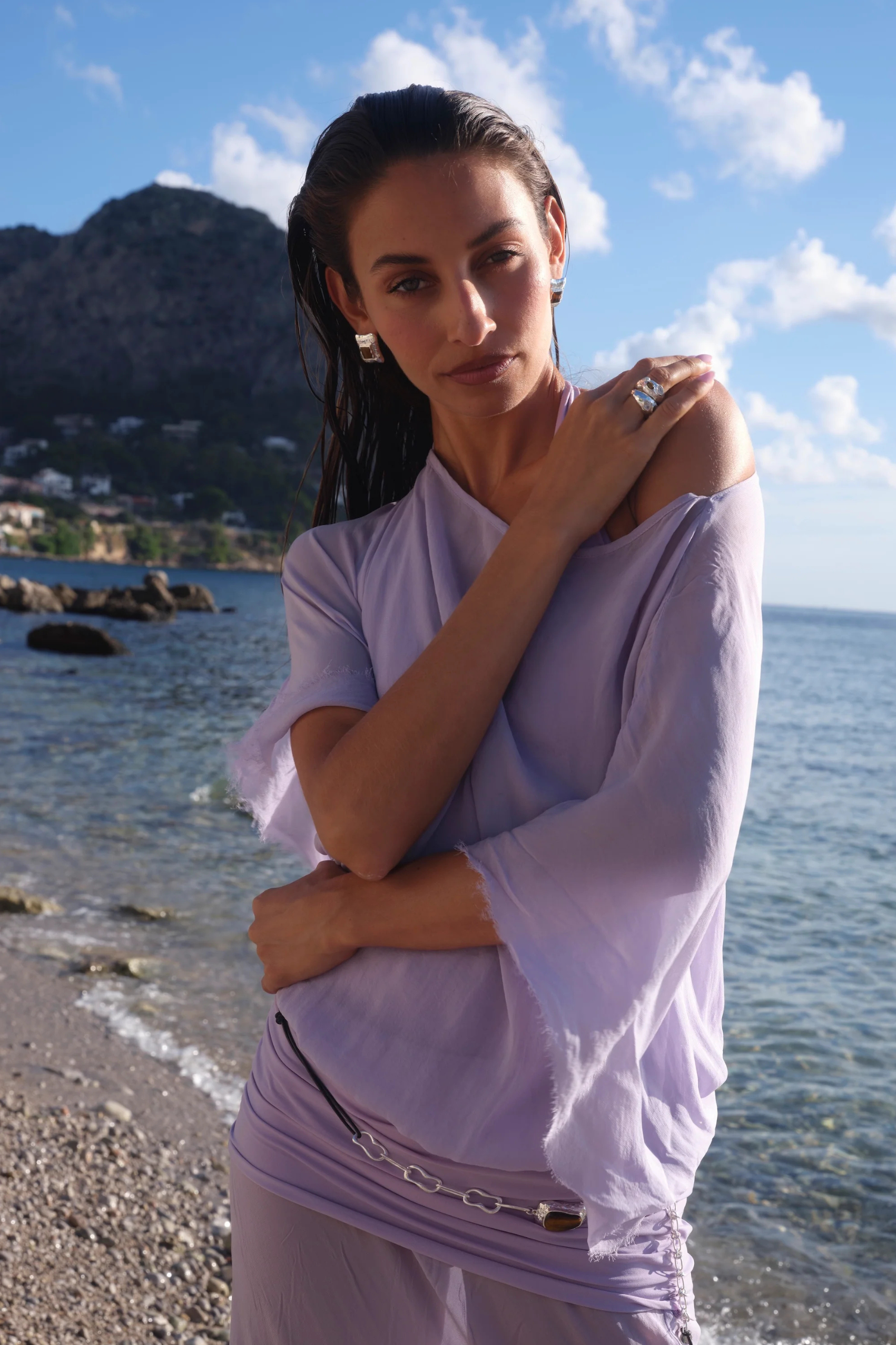 Kauri Earrings Silver Tigers Eye