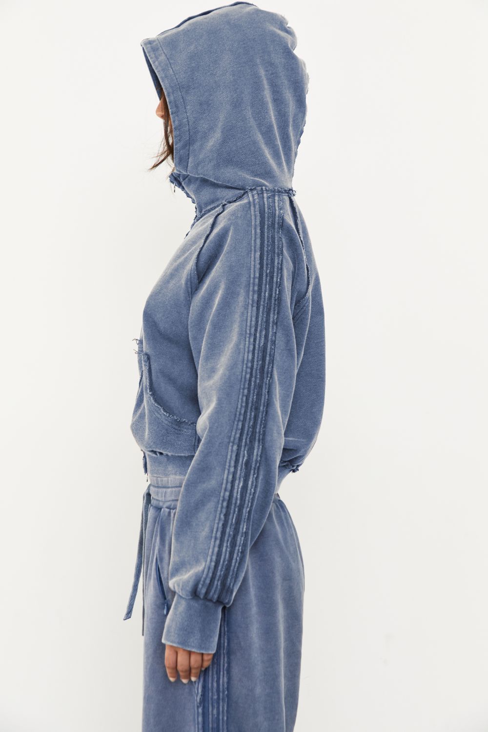 Zip Up Hoodie Sky Acid Wash