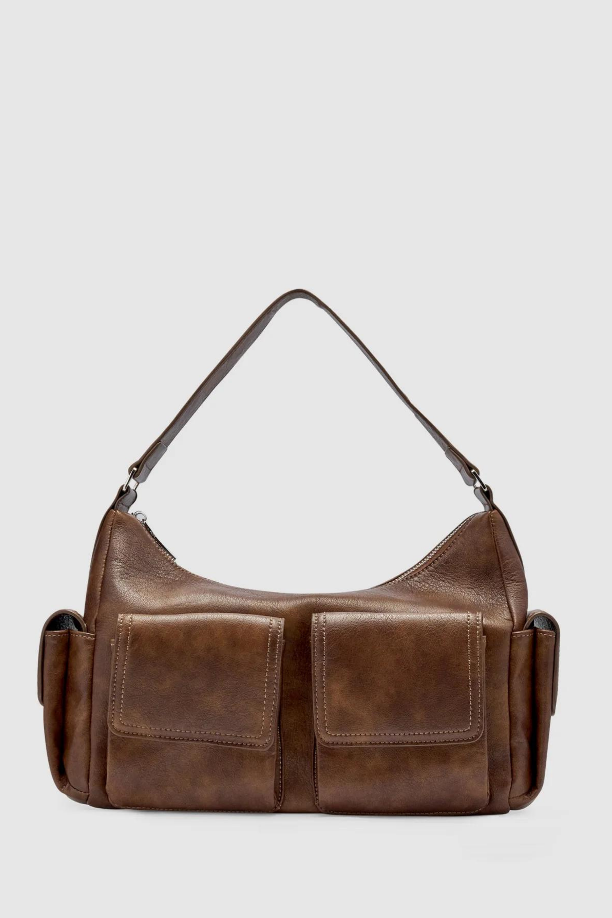 Rae Pocket Bag Worn Chocolate