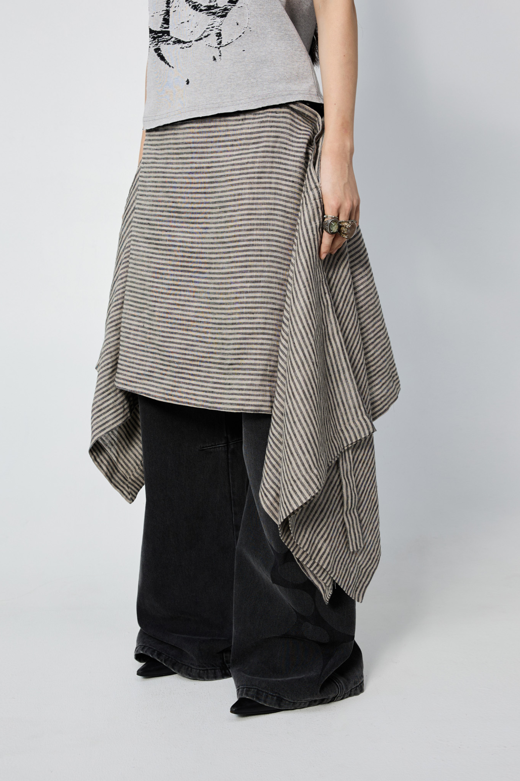 Origami Skirt Earth Stripe