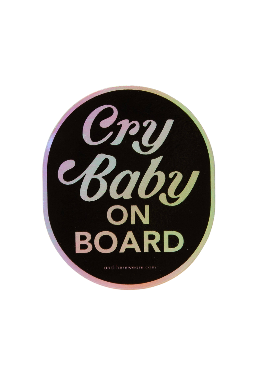 Cry Baby on Board Holographic Vinyl Sticker