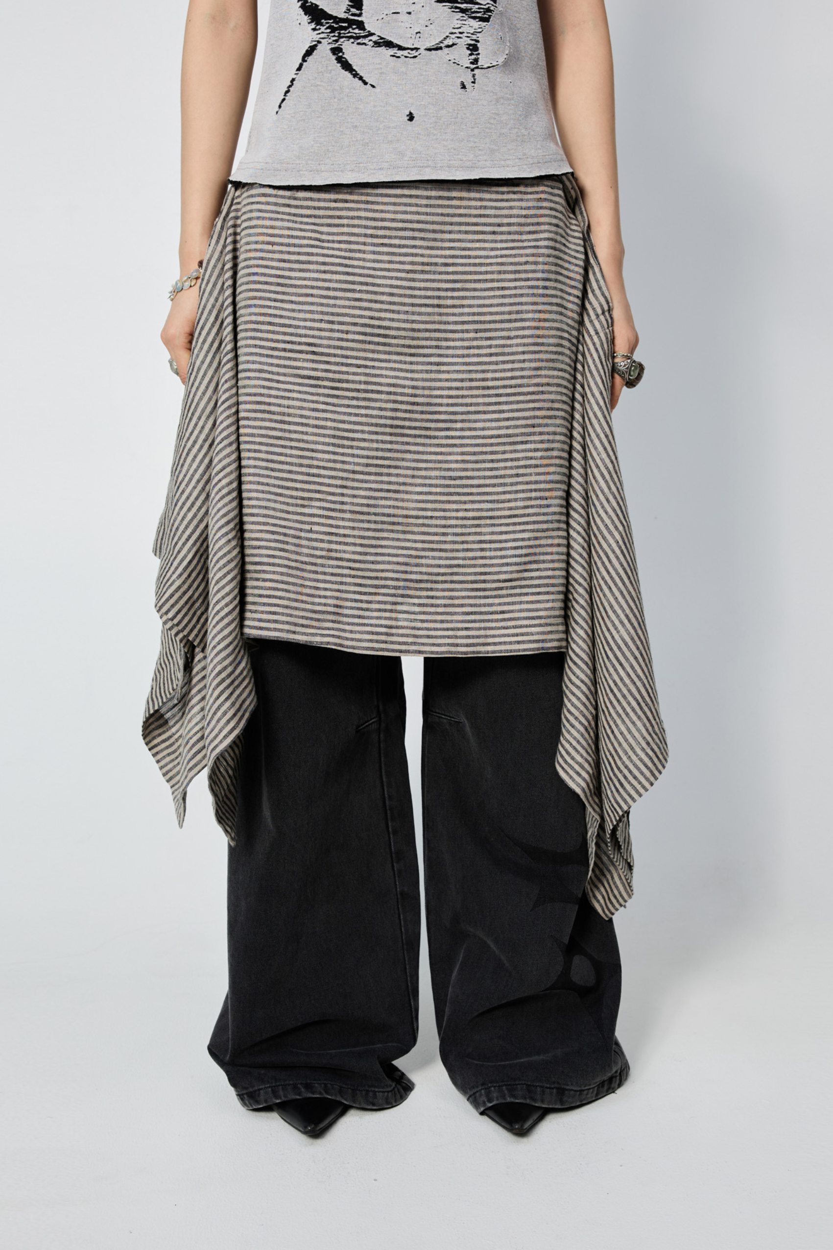 Origami Skirt Earth Stripe