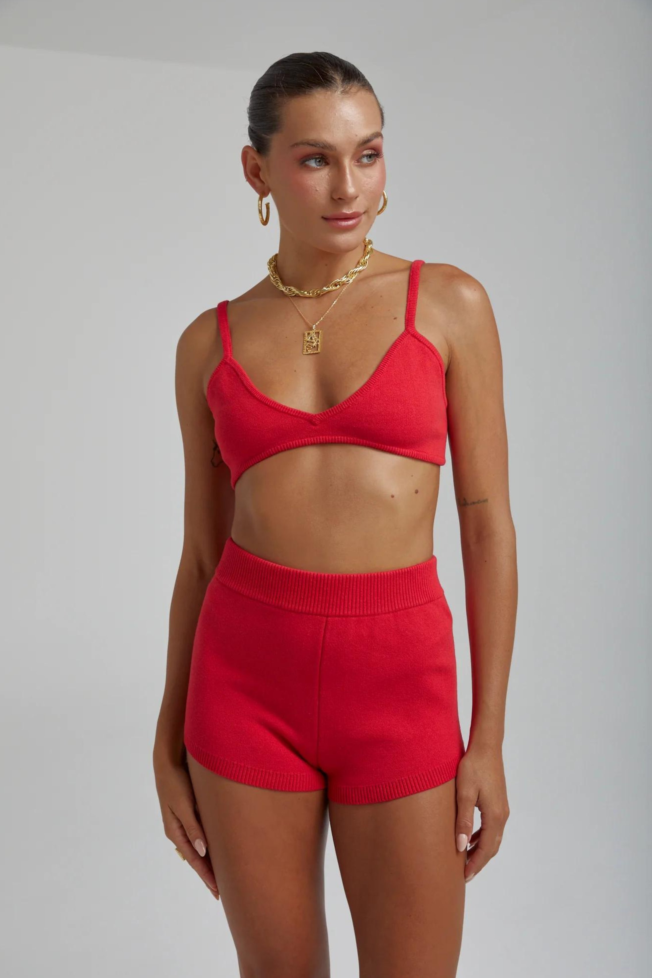 Knit Bralette Cherry