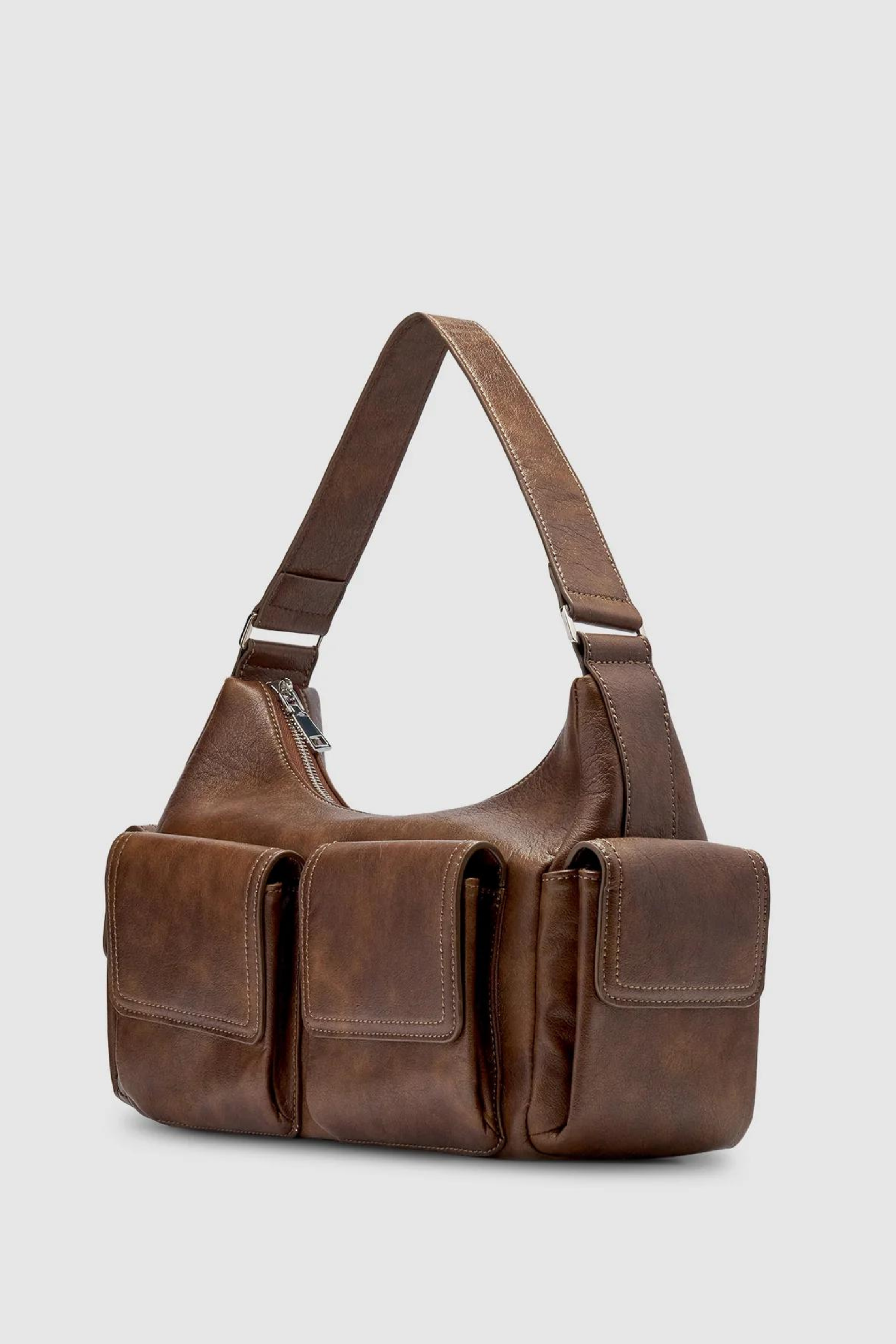 Rae Pocket Bag Worn Chocolate