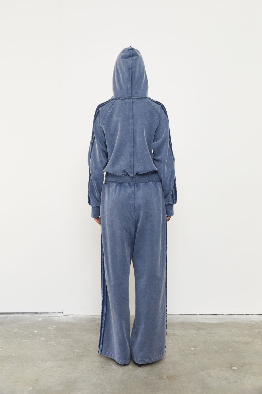 Zip Up Hoodie Sky Acid Wash