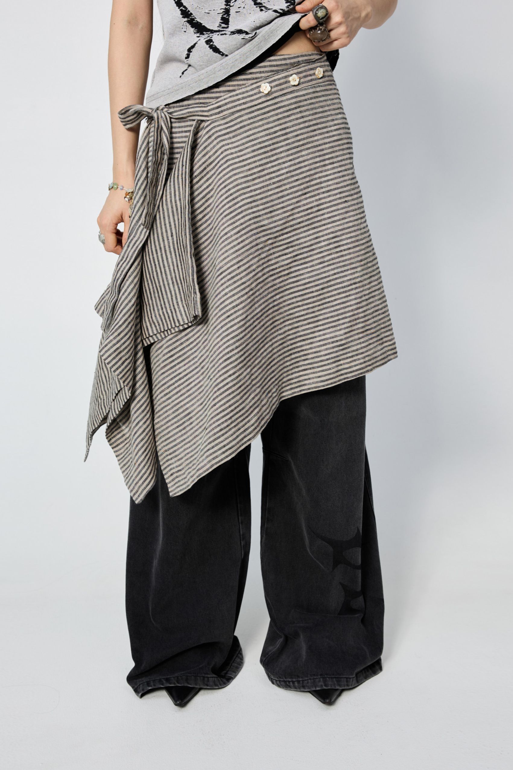 Origami Skirt Earth Stripe