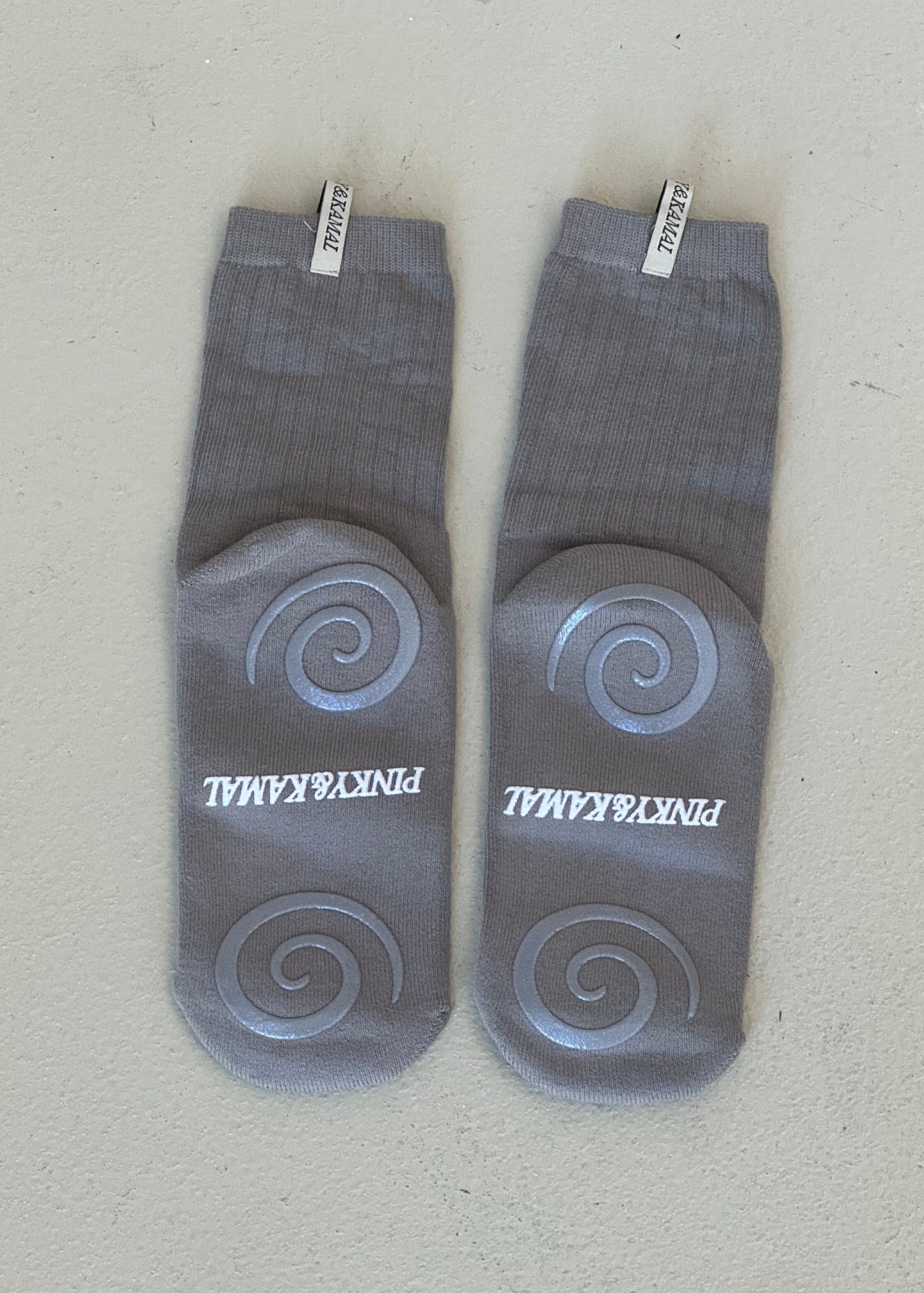 Pilates Spiral Grip Sock Pebble Grey