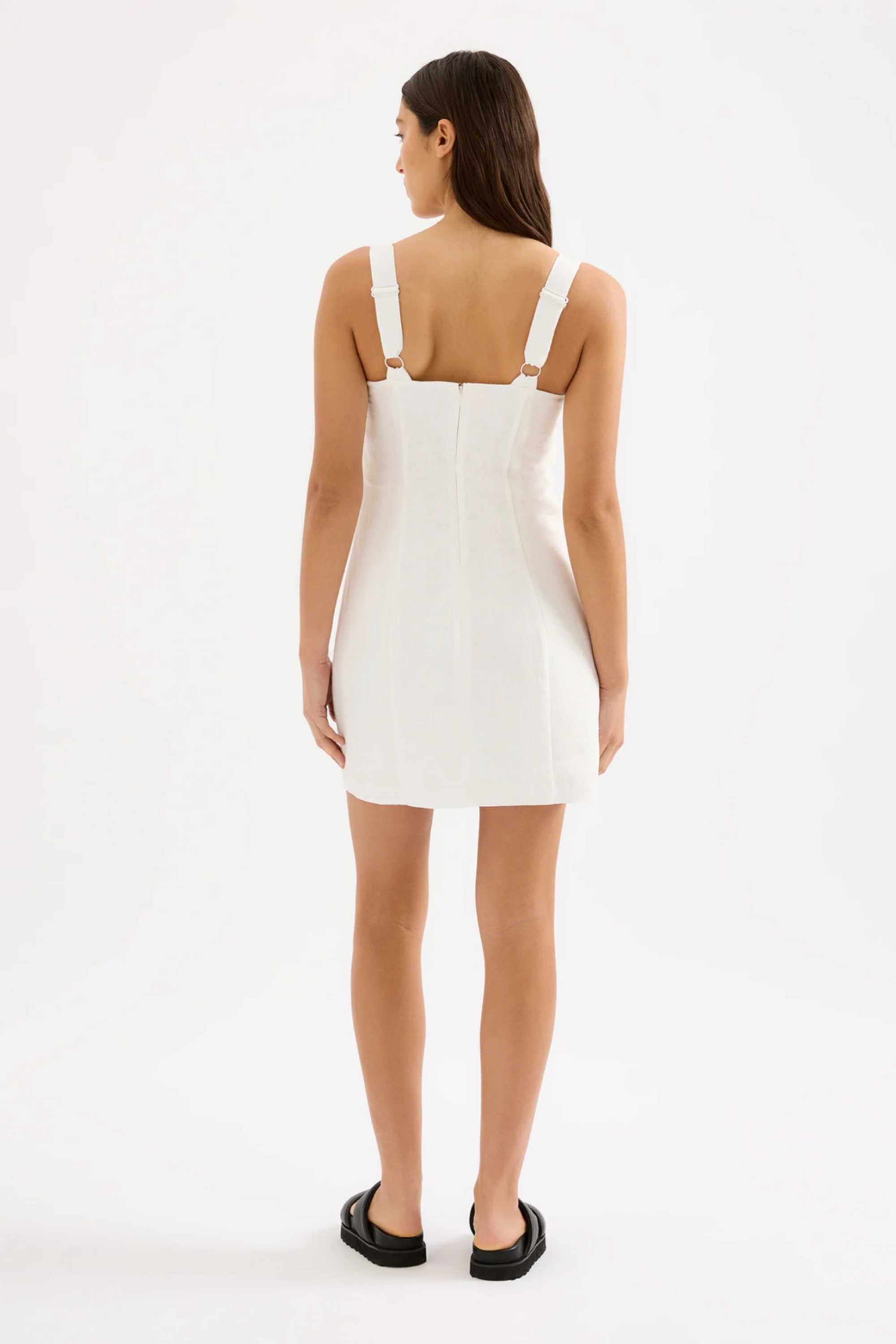 Monroe Linen Mini Dress White