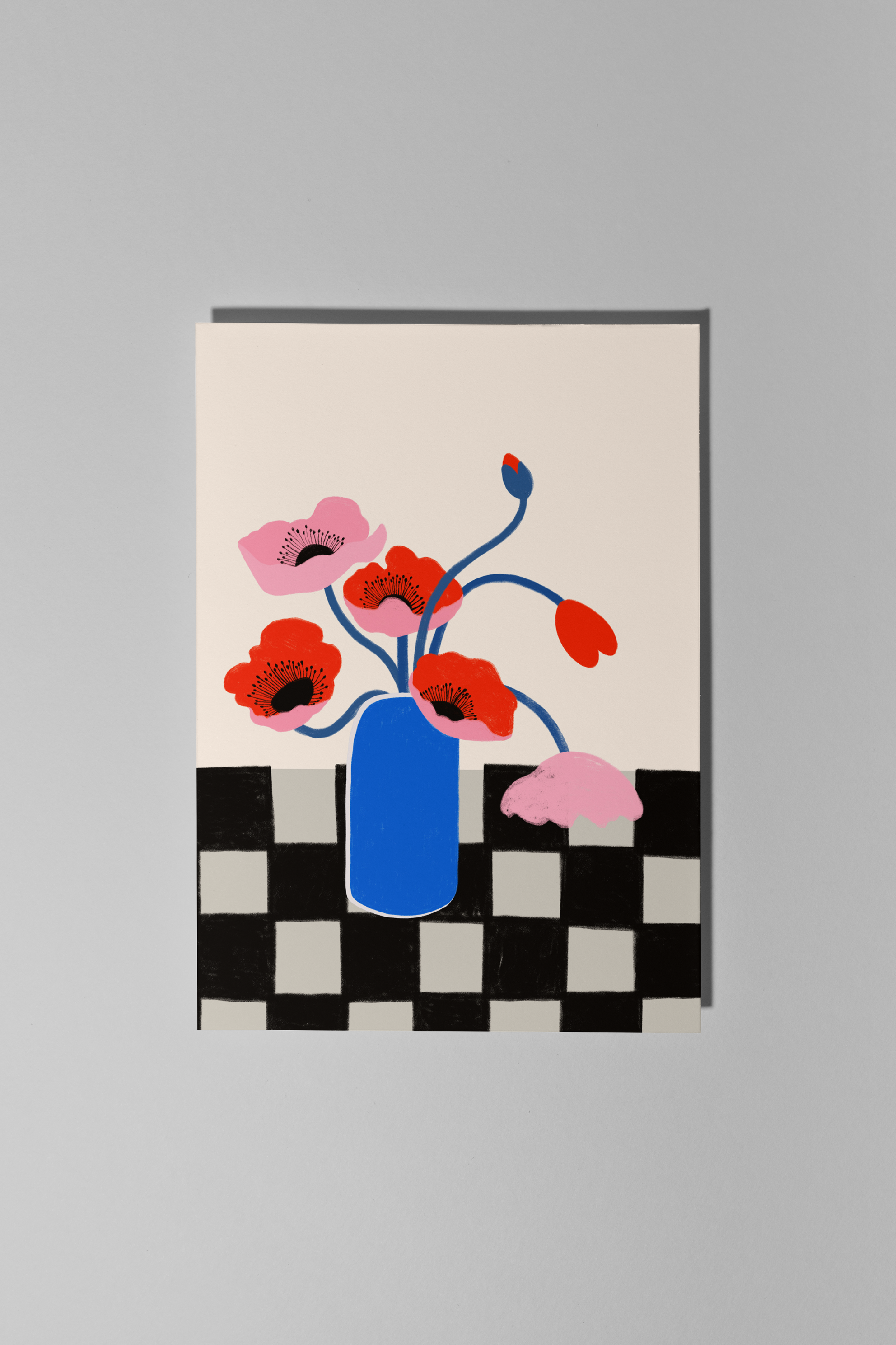 Checker Vase Greeting Card