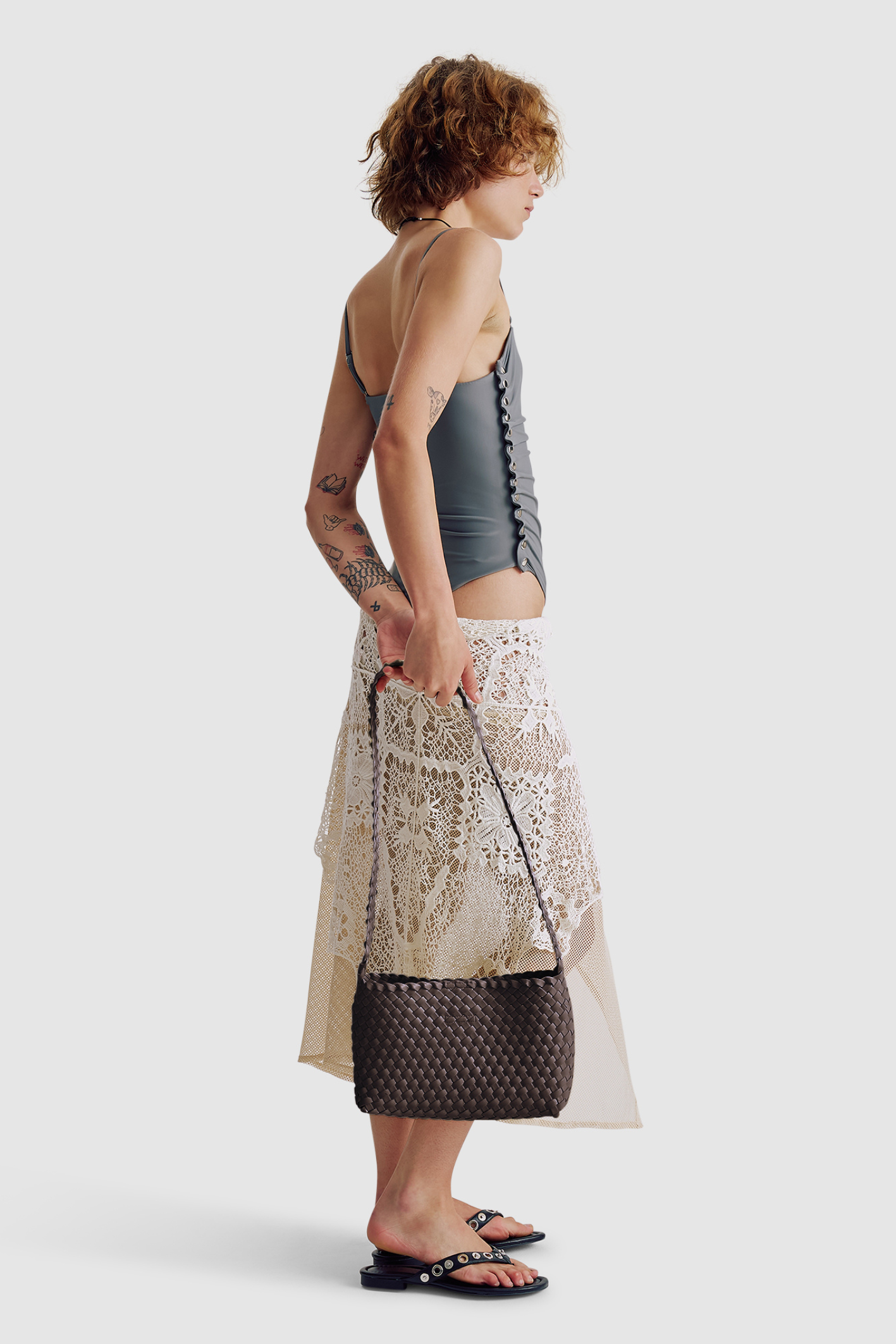 Luca Woven Crossbody Chocolate