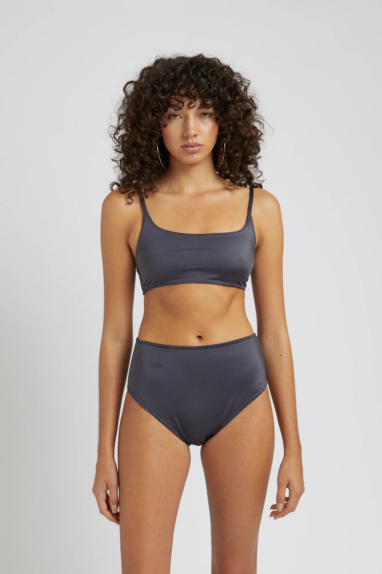 High Waisted Brief Black Sand