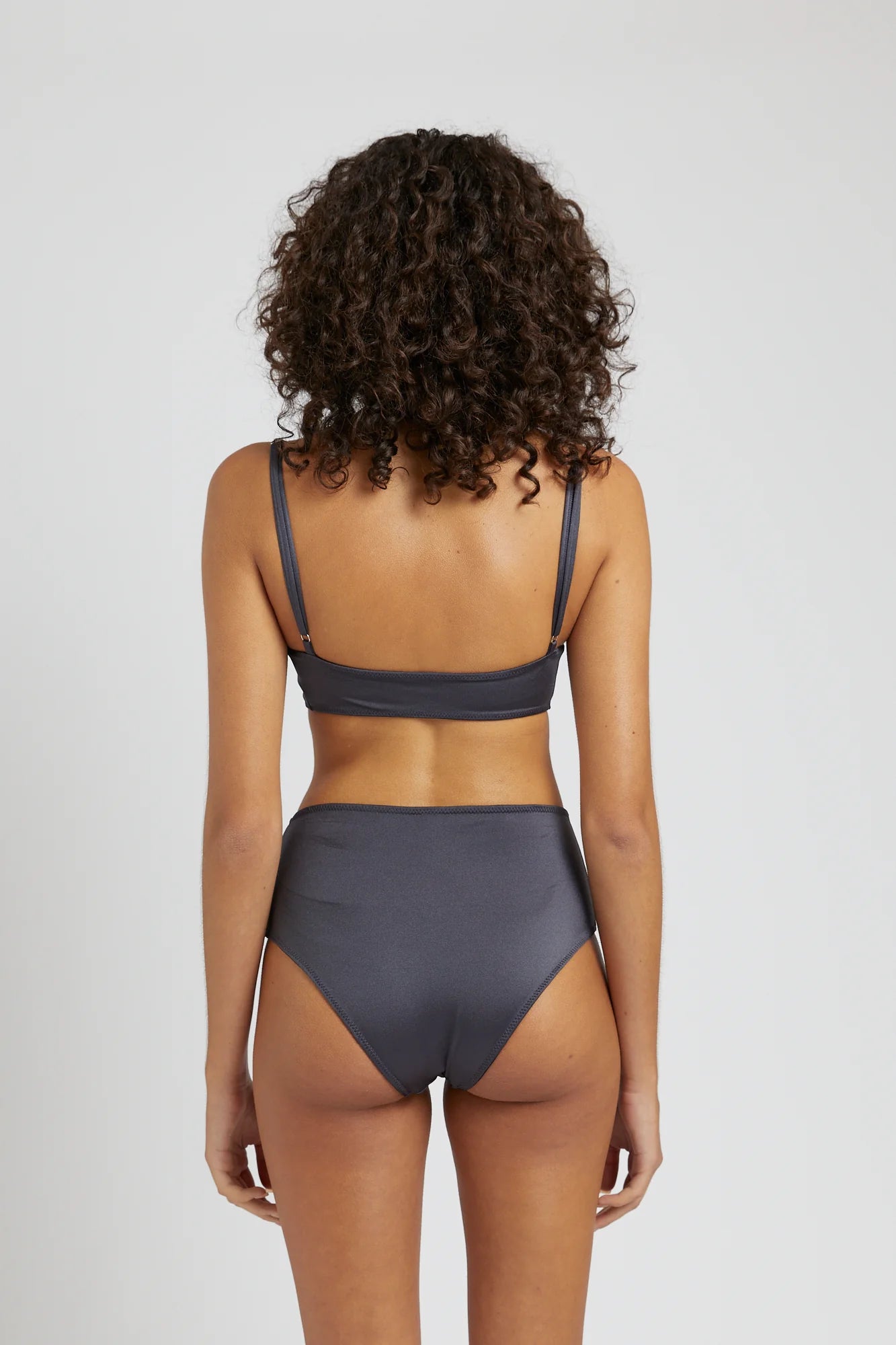 High Waisted Brief Black Sand