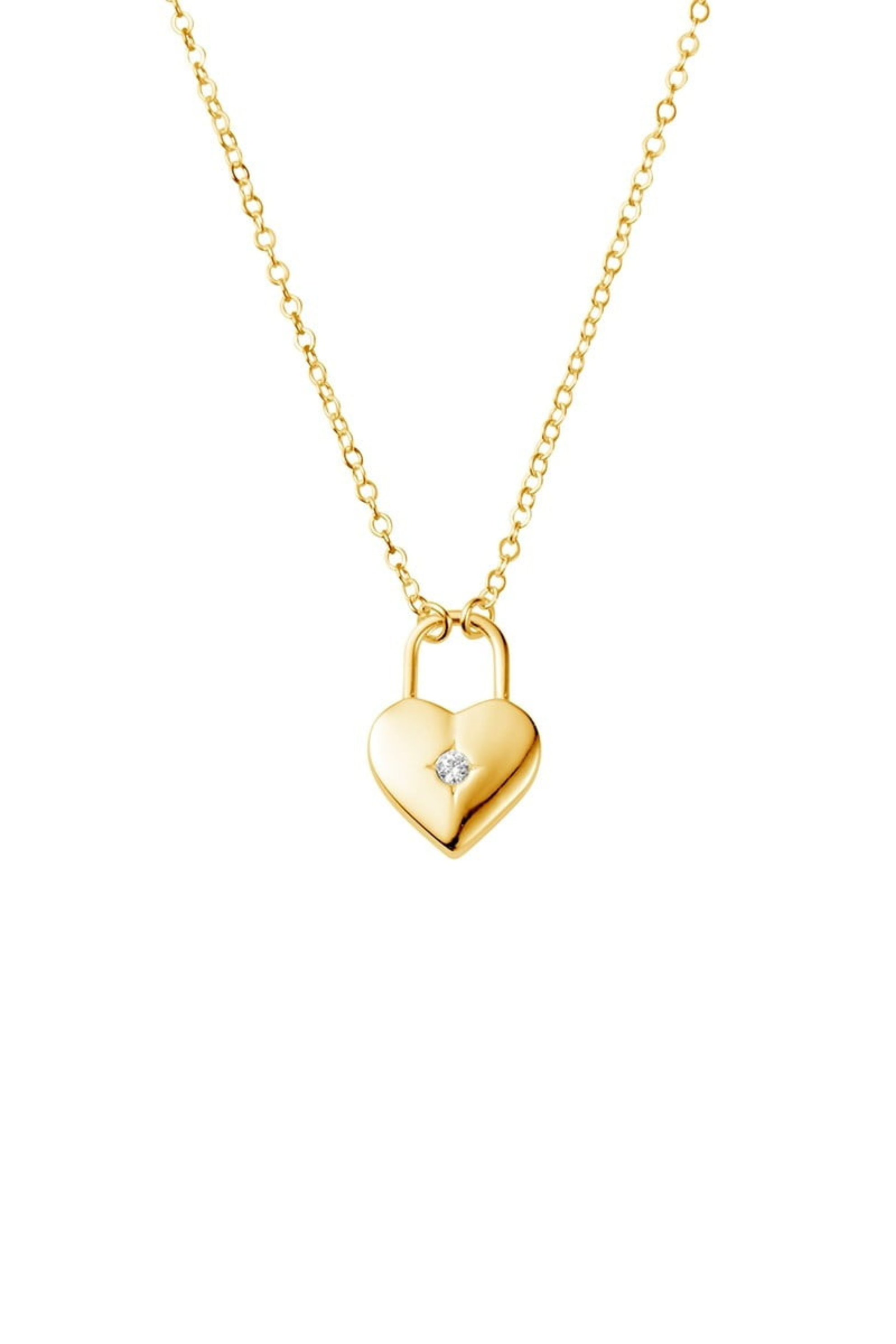 Heart Padlock Fine Necklace