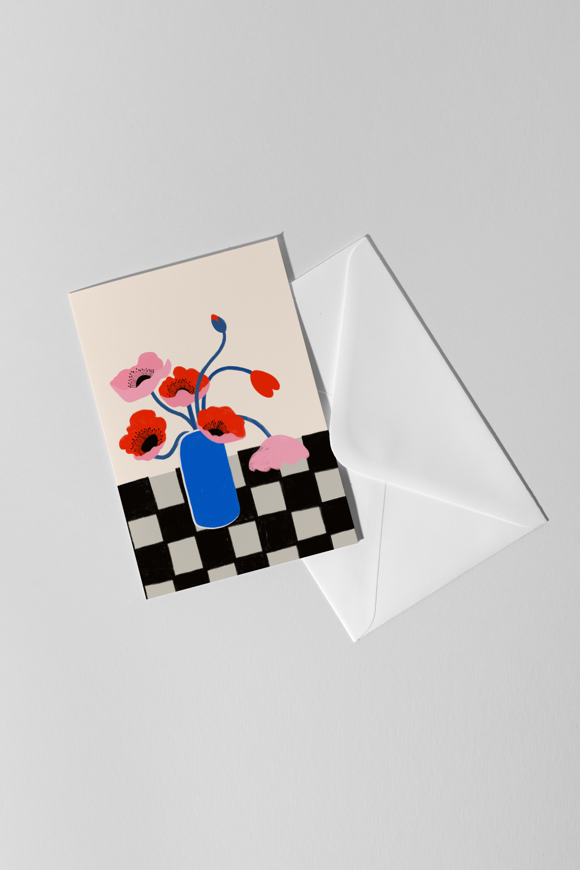 Checker Vase Greeting Card