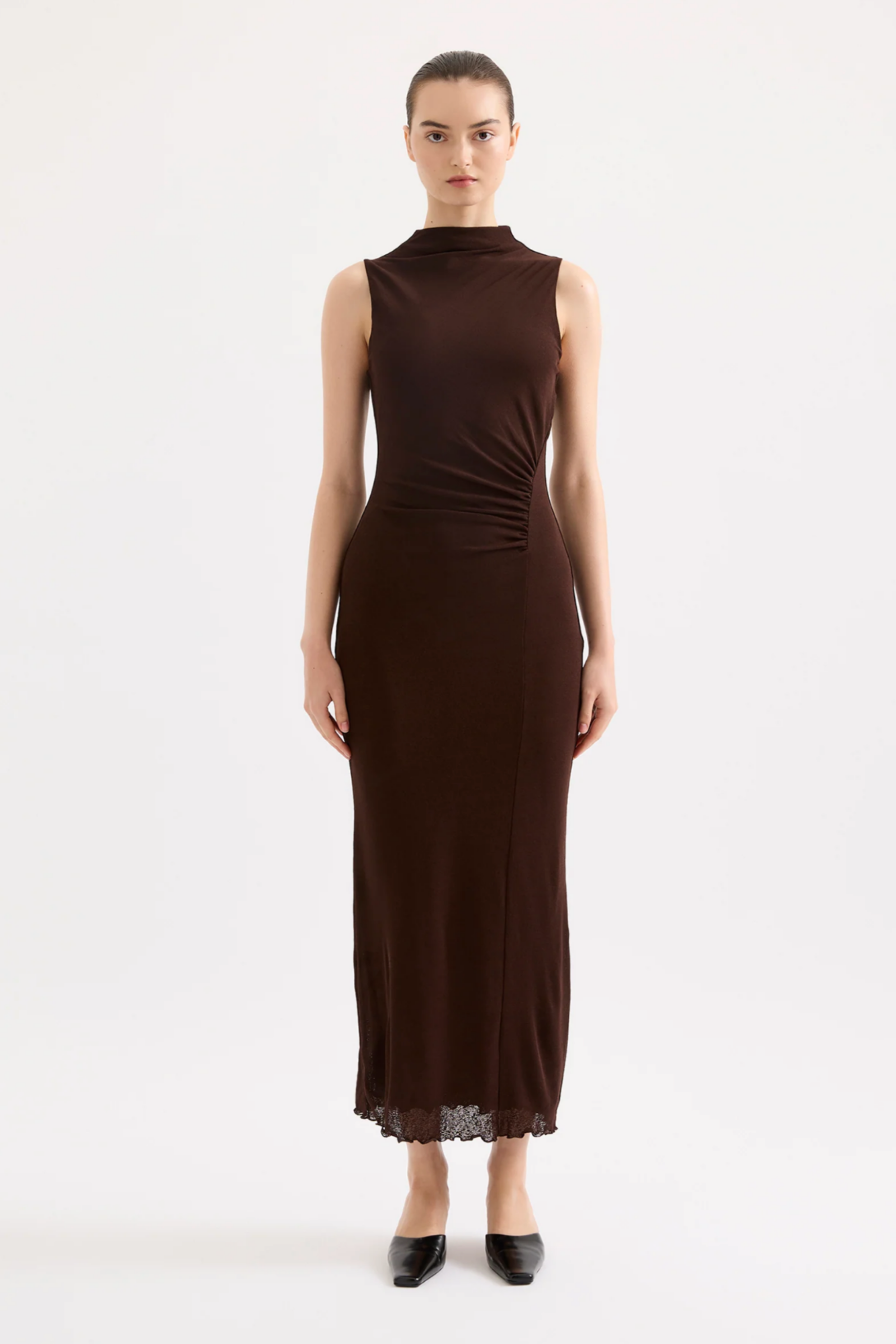 Winston Mesh Maxi Dress Raisin
