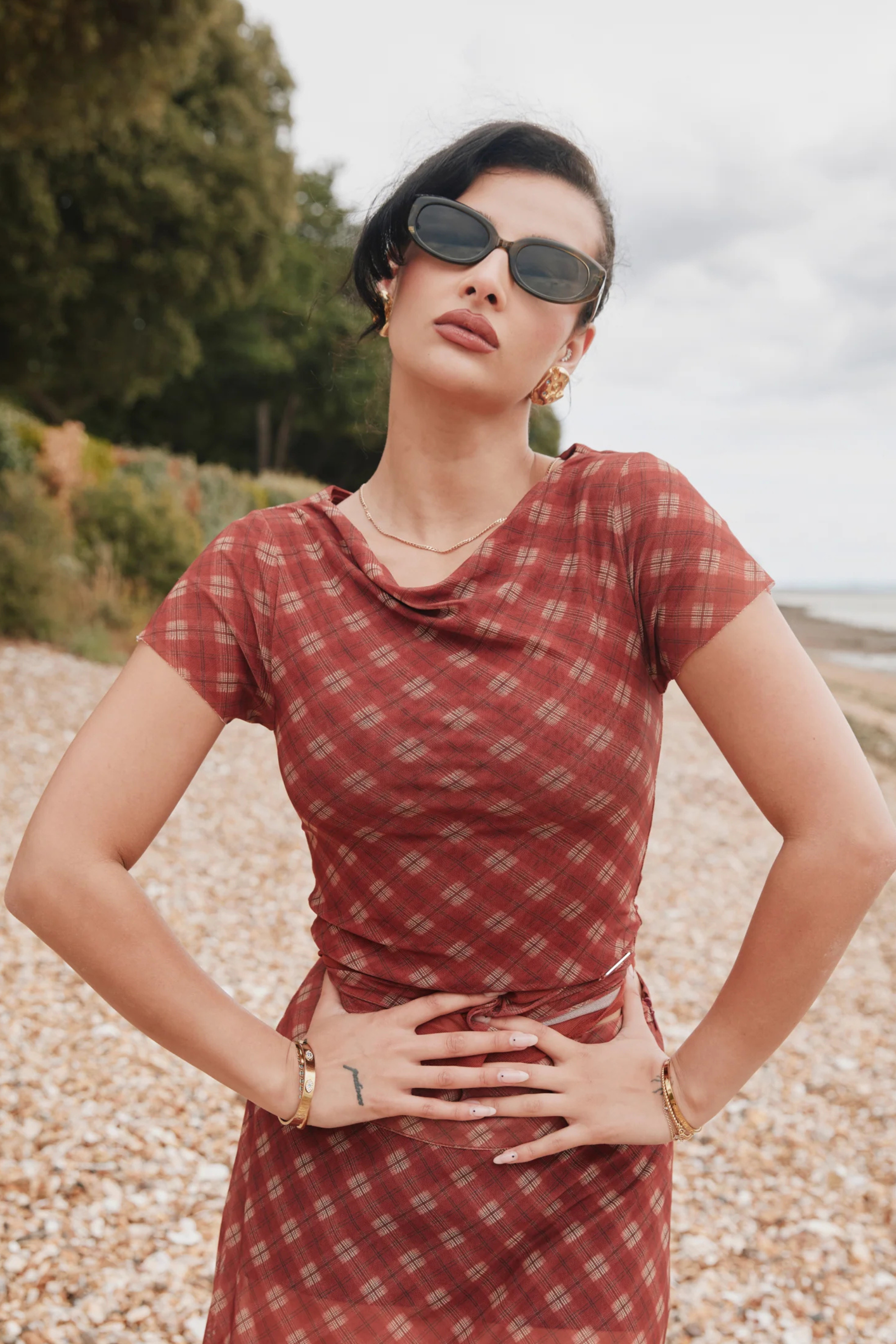 Mesh Top Retro Check