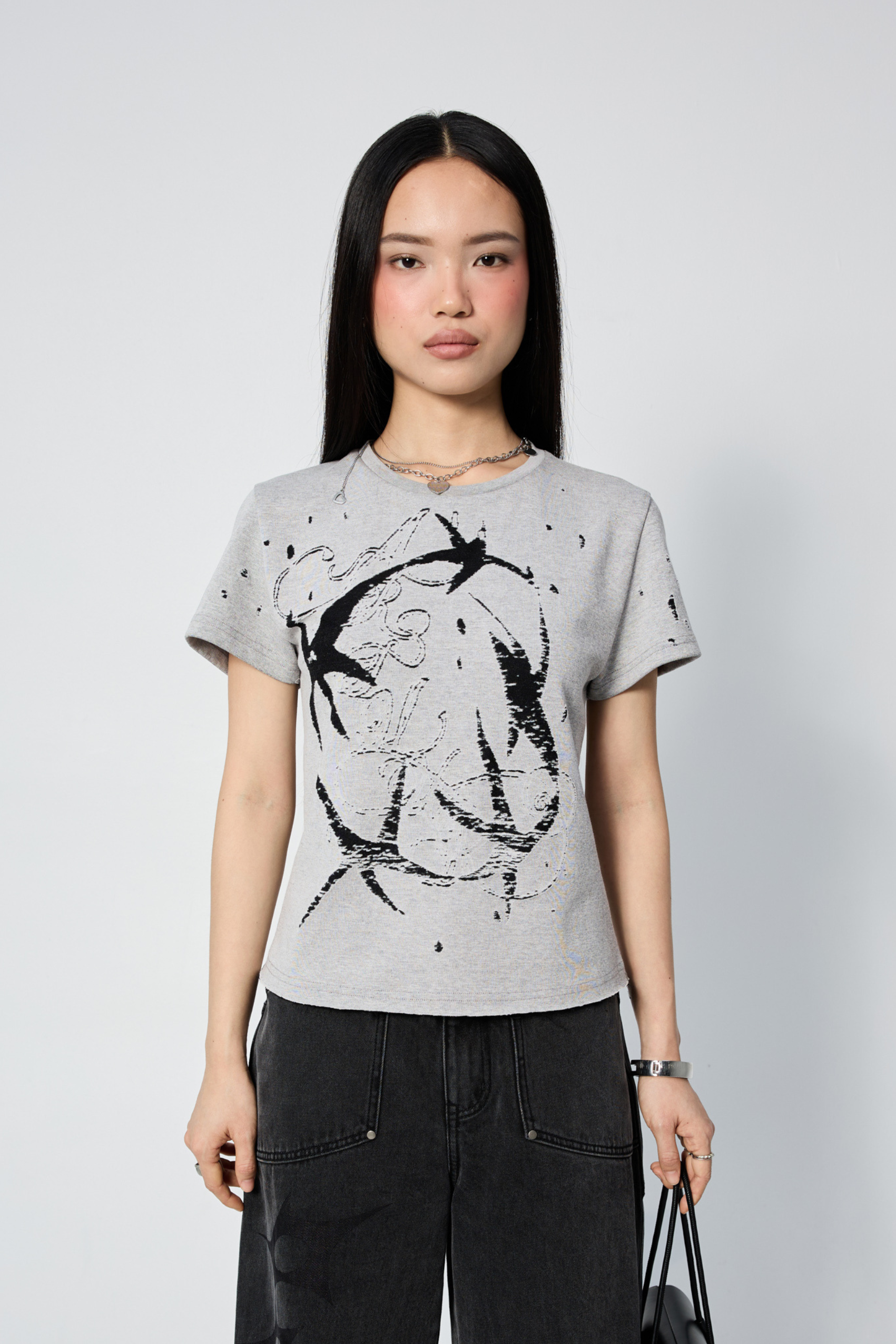 Burnout Tshirt Grey Constellation