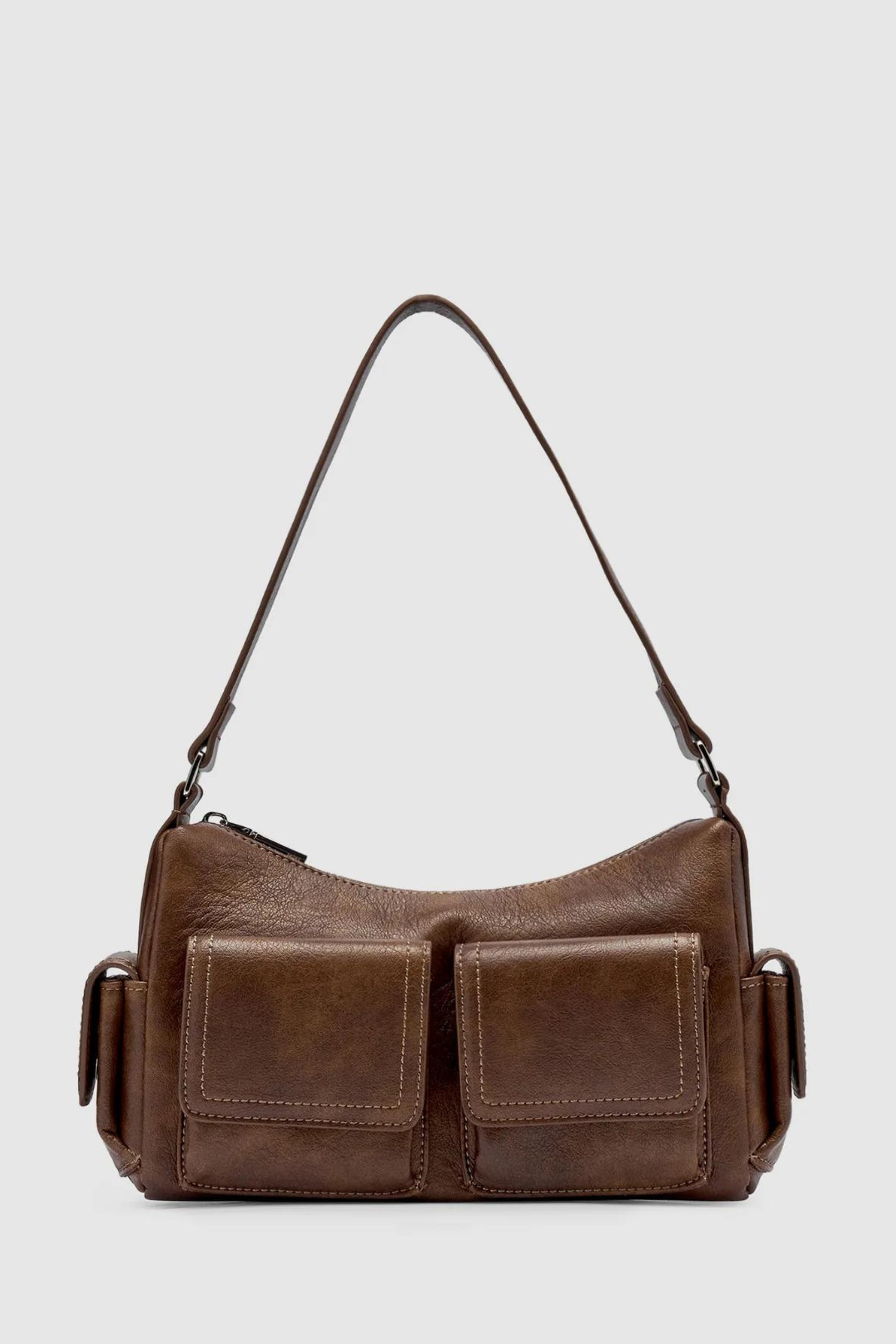 Rae Mini Pocket Bag Worn Chocolate