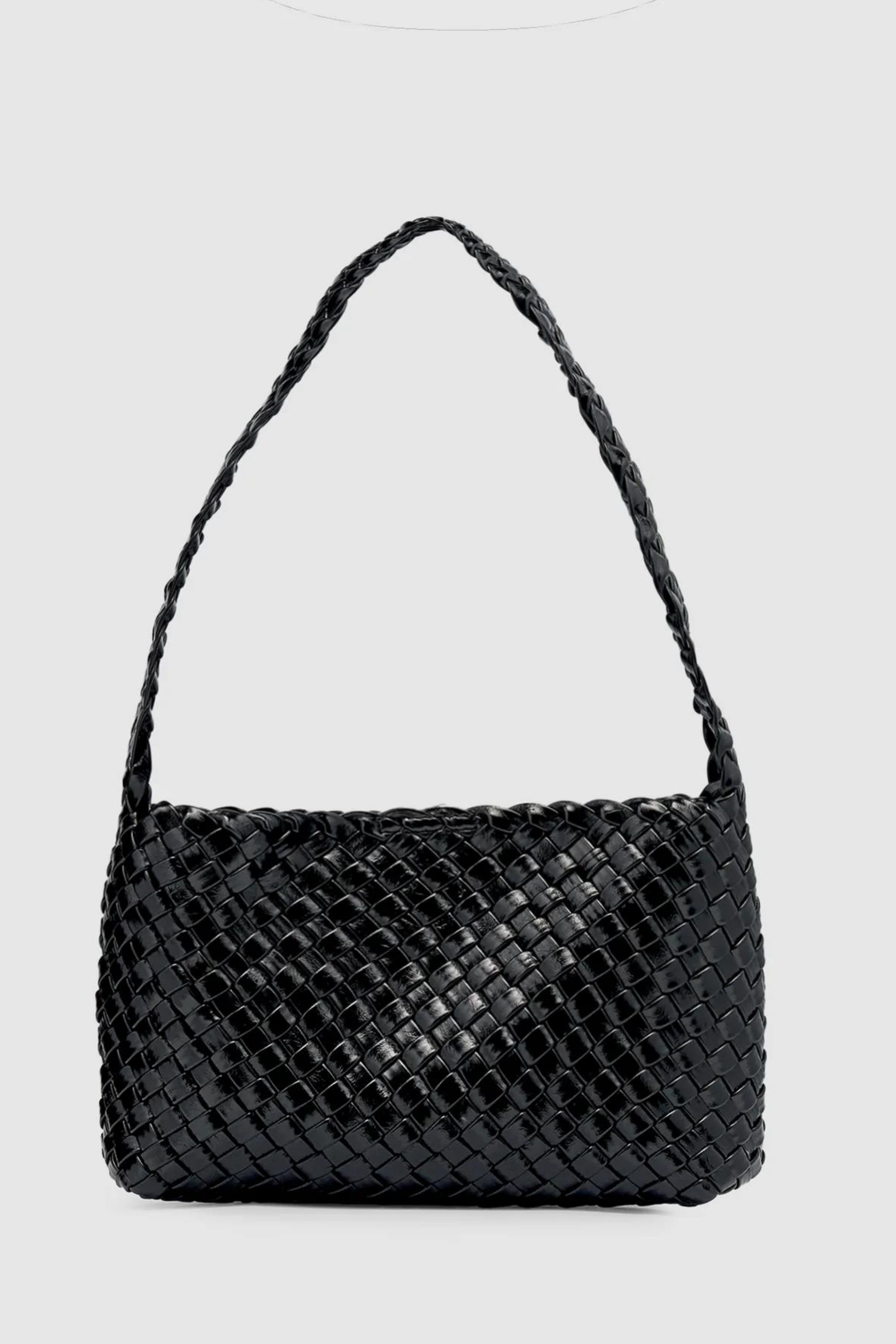 Luca Woven Shoulder Bag Black