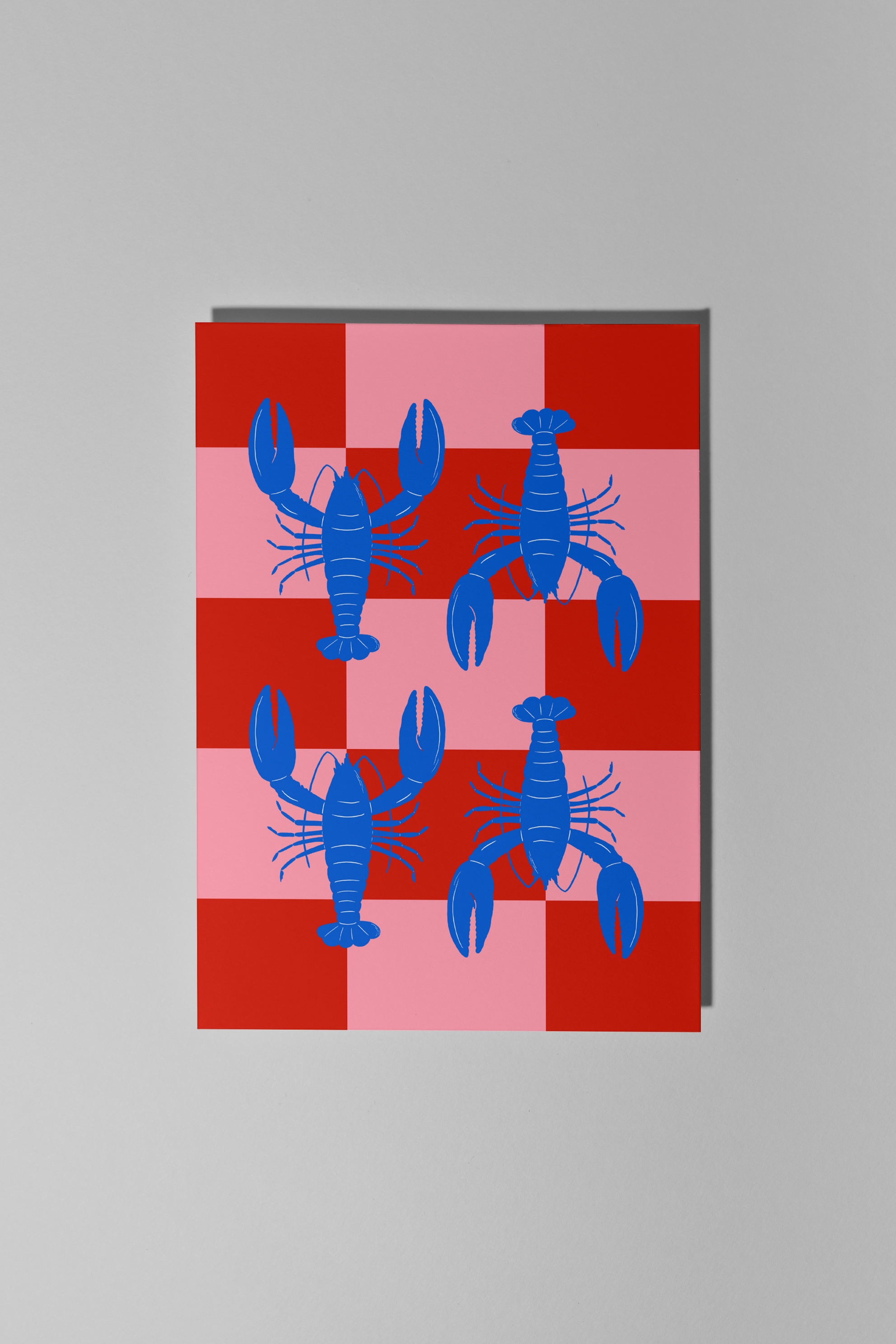 Checkered Lobster Greeting Card