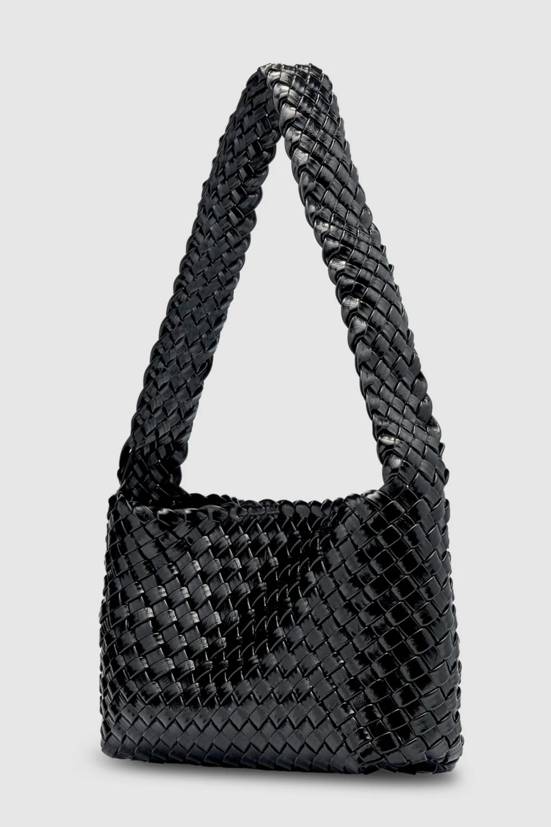 Luca Woven Shoulder Bag Black