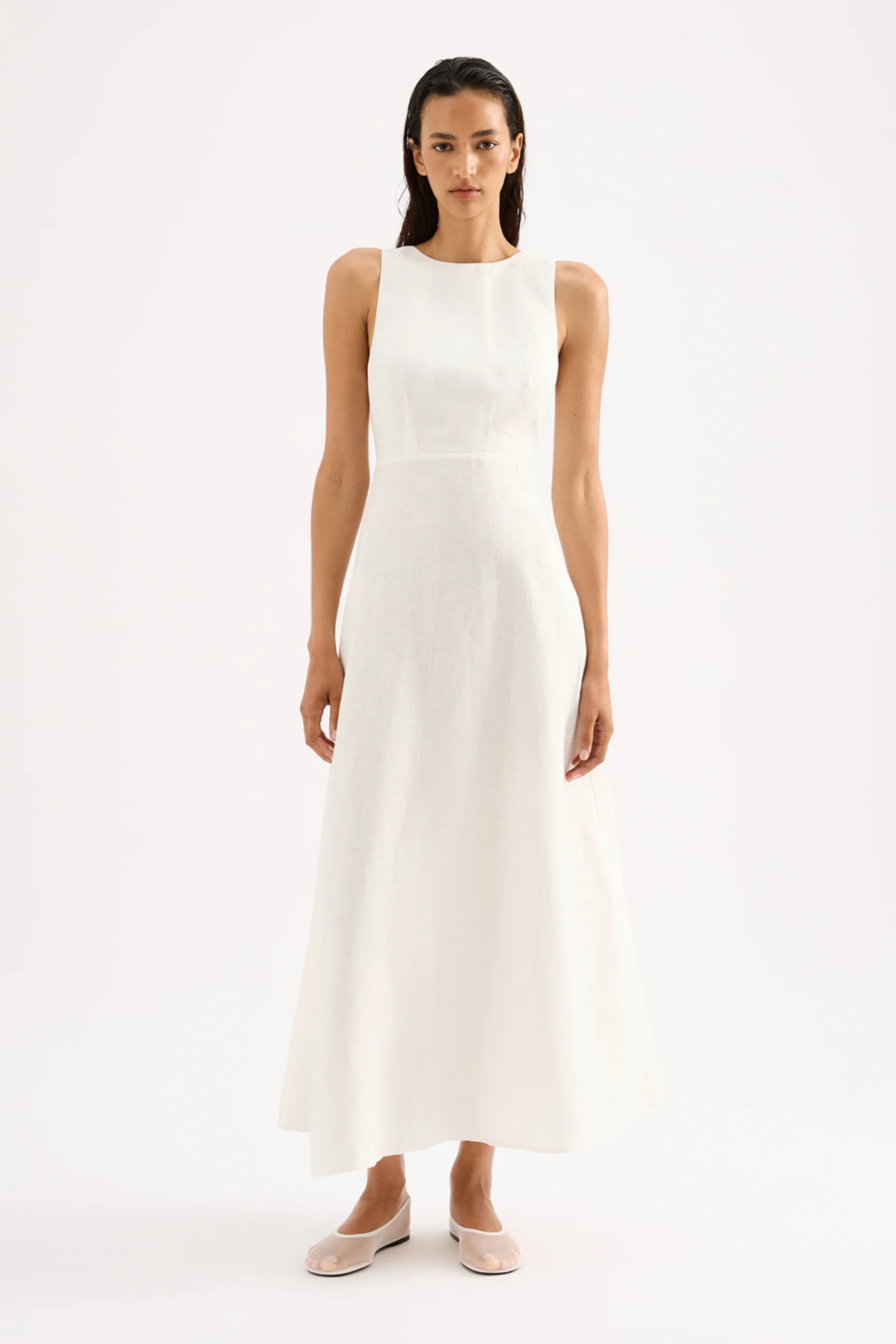 Gael Linen Maxi Dress White