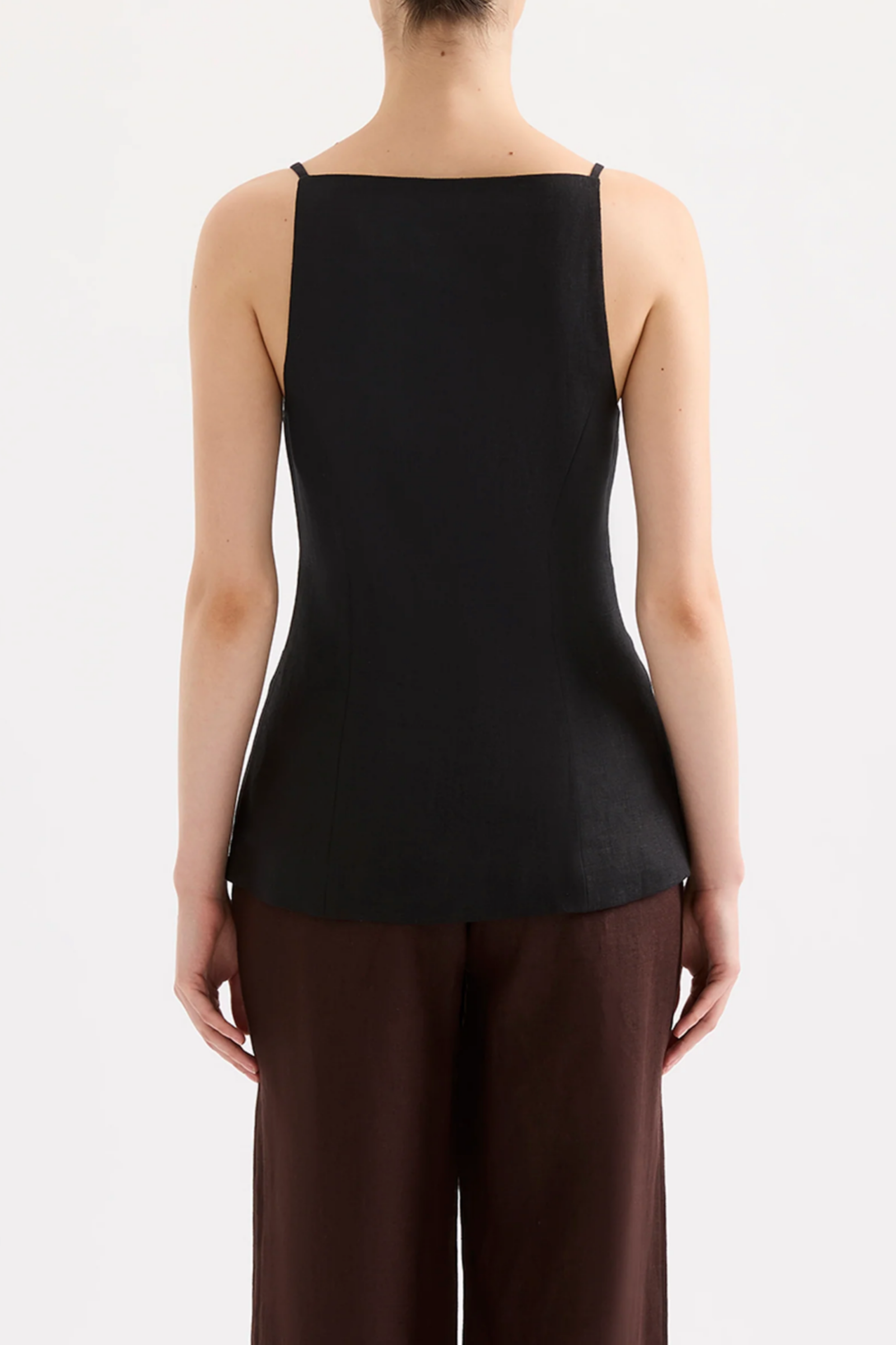 Lawrence Linen Vest Black