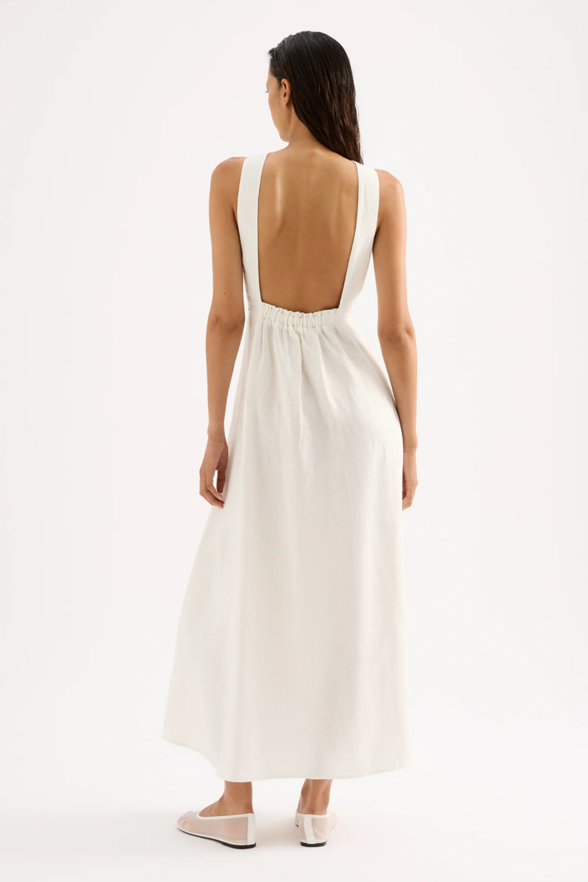 Gael Linen Maxi Dress White