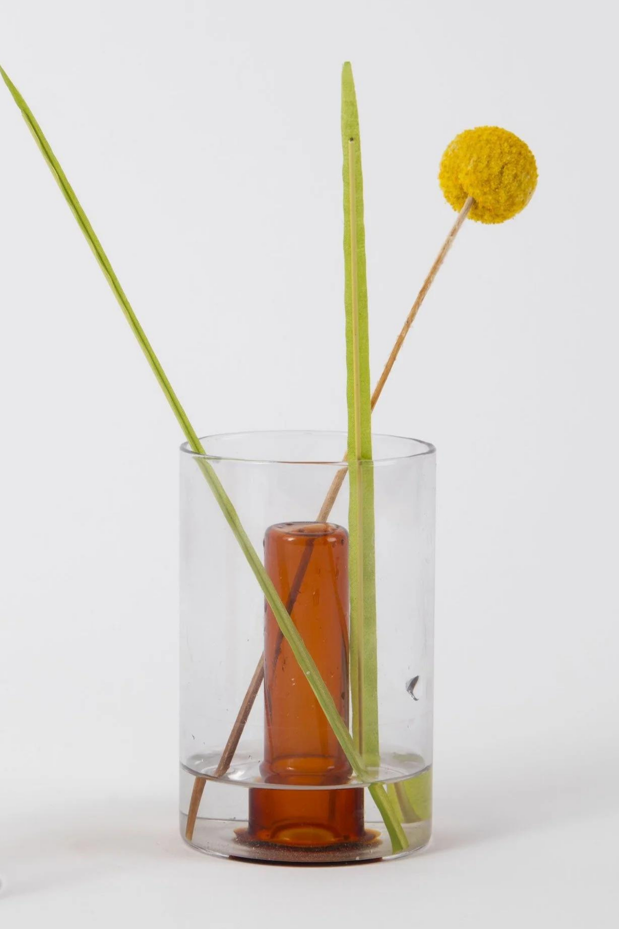 Reversible Glass Vase Small Grey/Orange