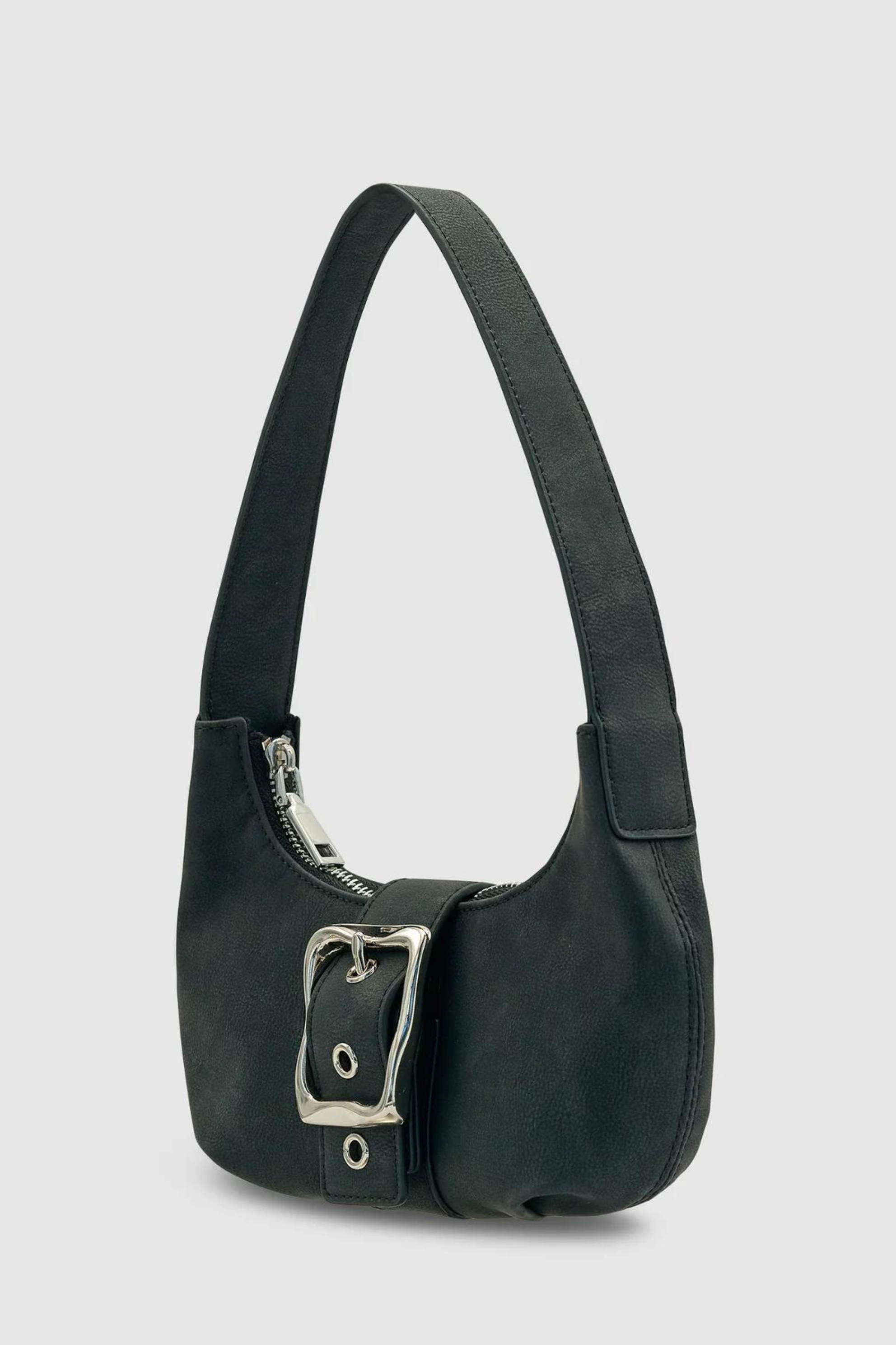 Everyday Mini Baguette Bag Black Suede