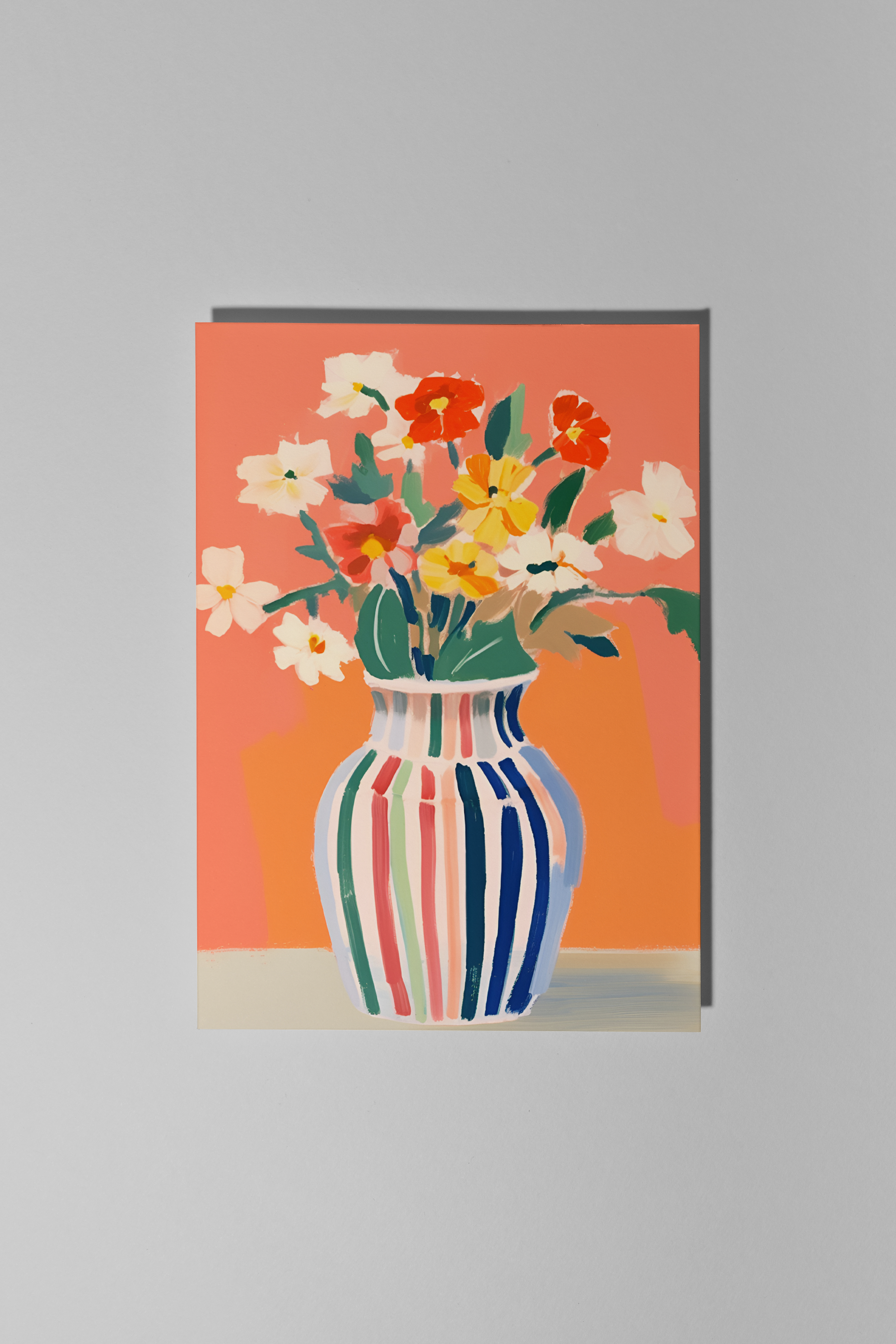 Orange Vase Greeting Card