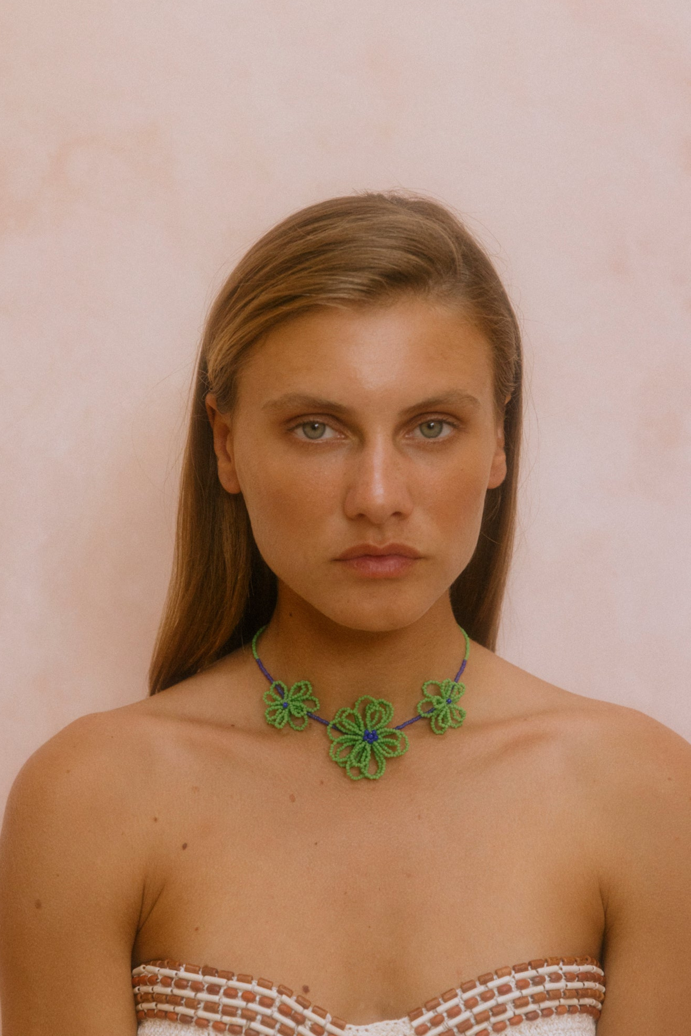 Loula Flower Necklace Emerald