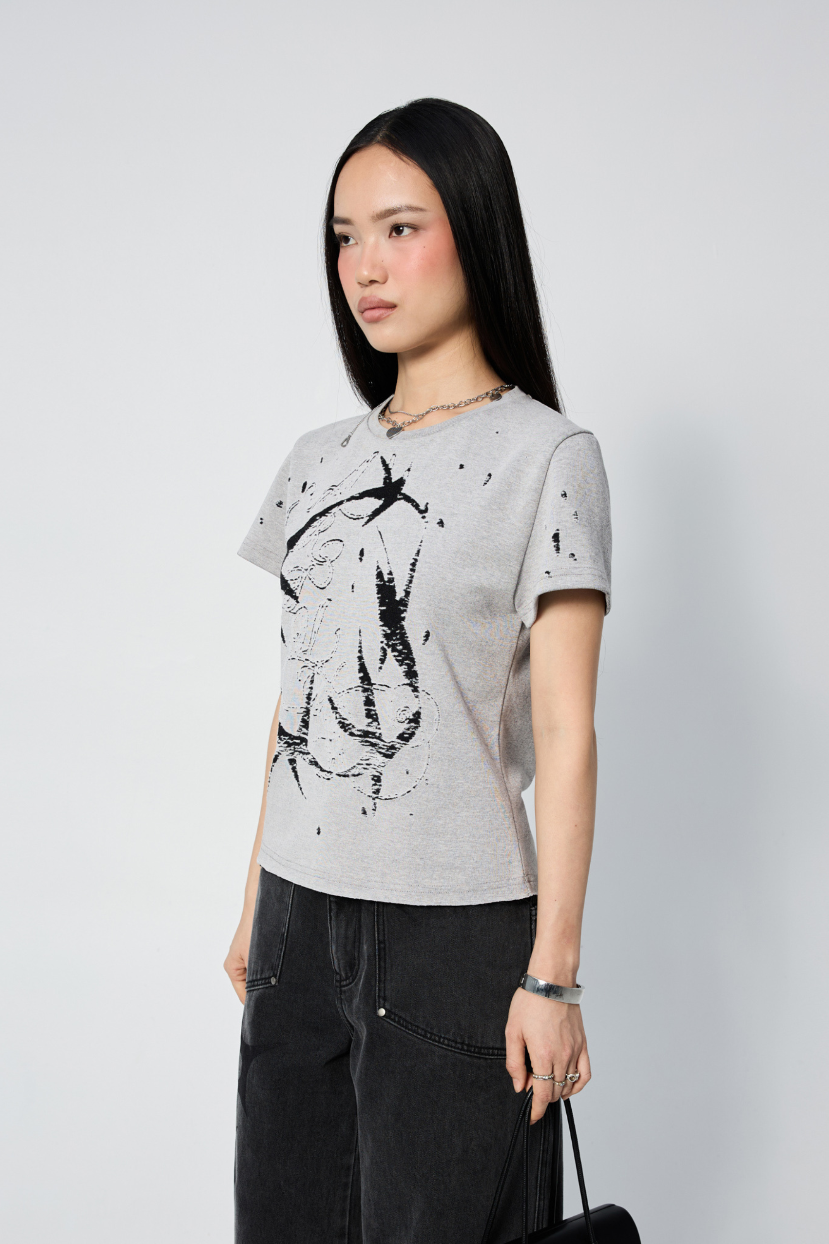 Burnout Tshirt Grey Constellation
