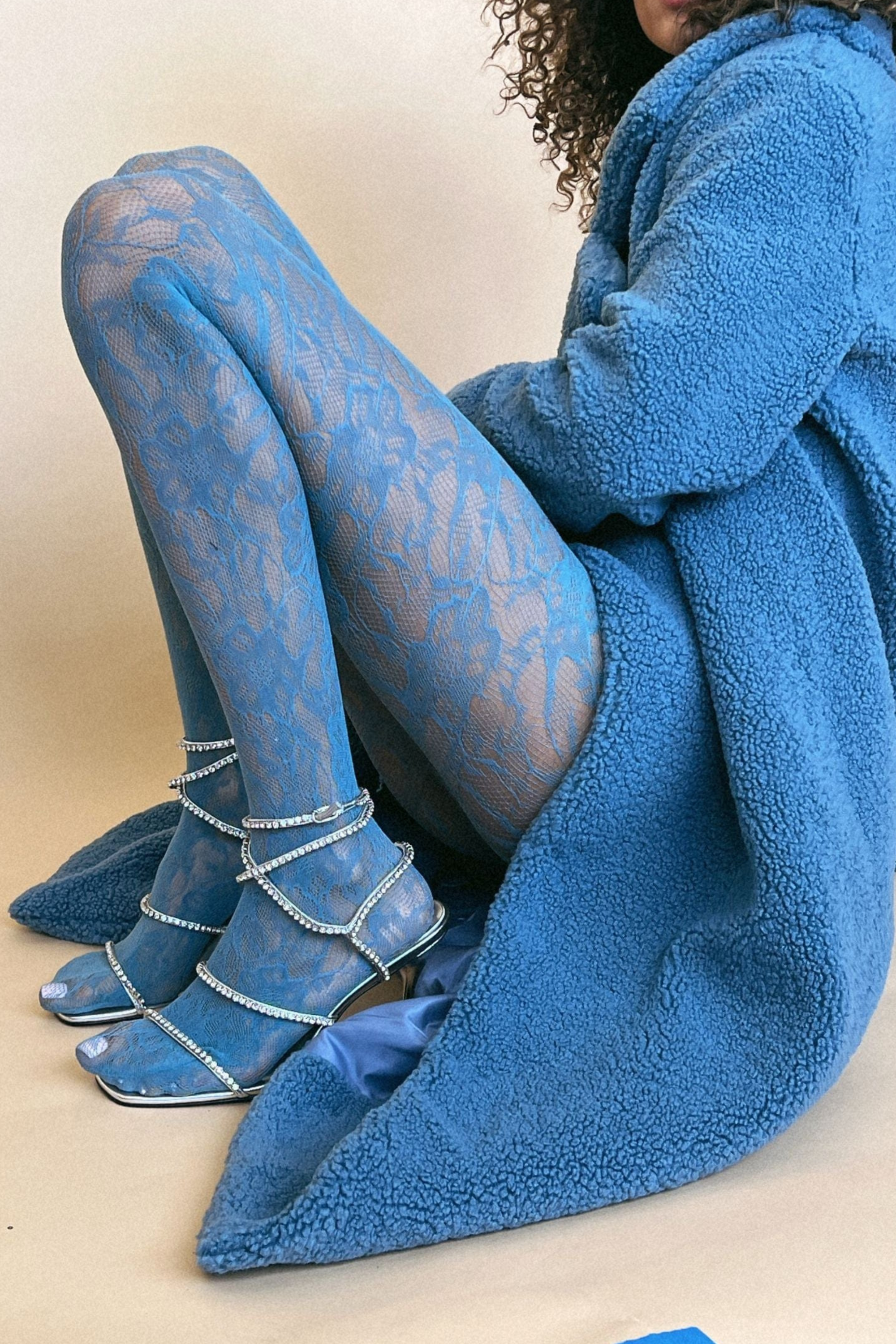 Lace Tights Blue