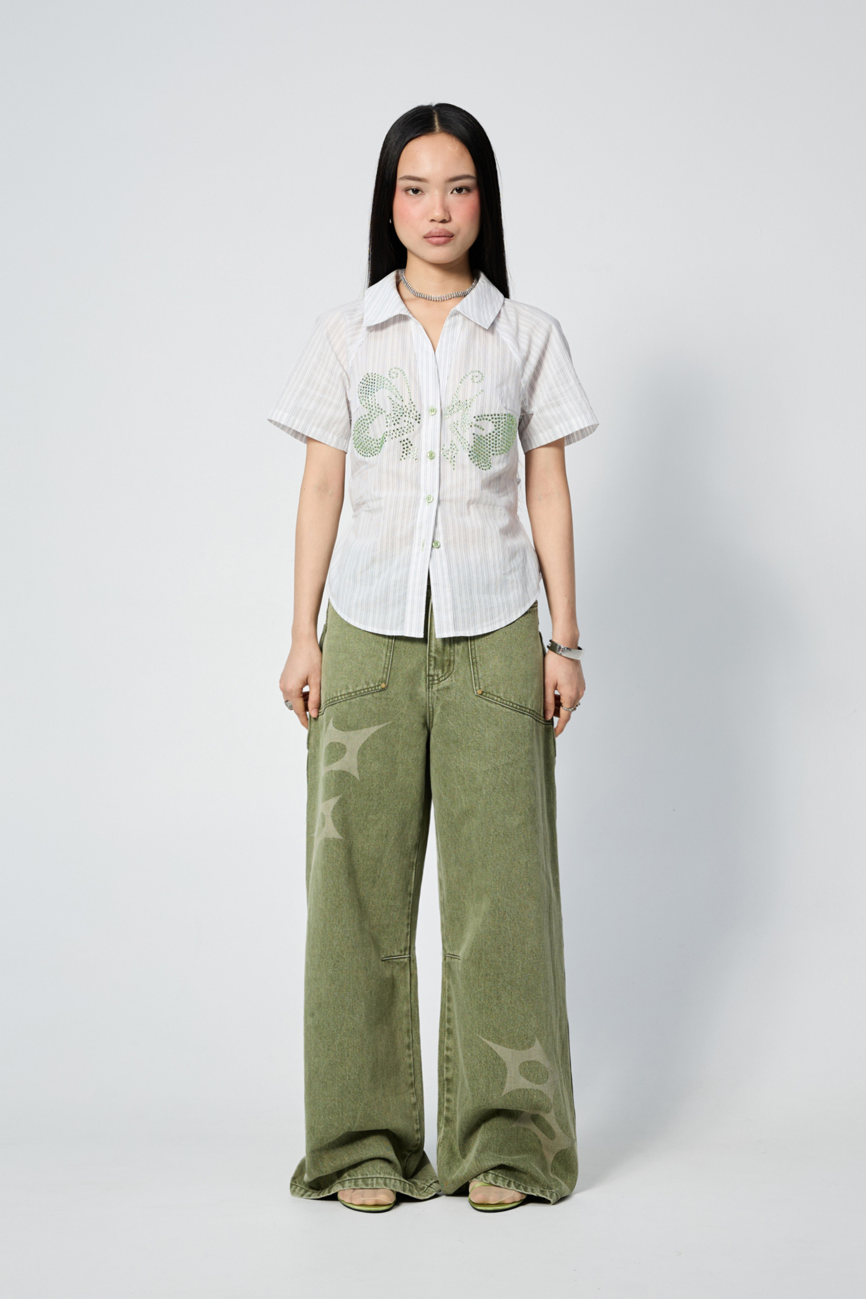 Raglan Shirt Lime Butterfly