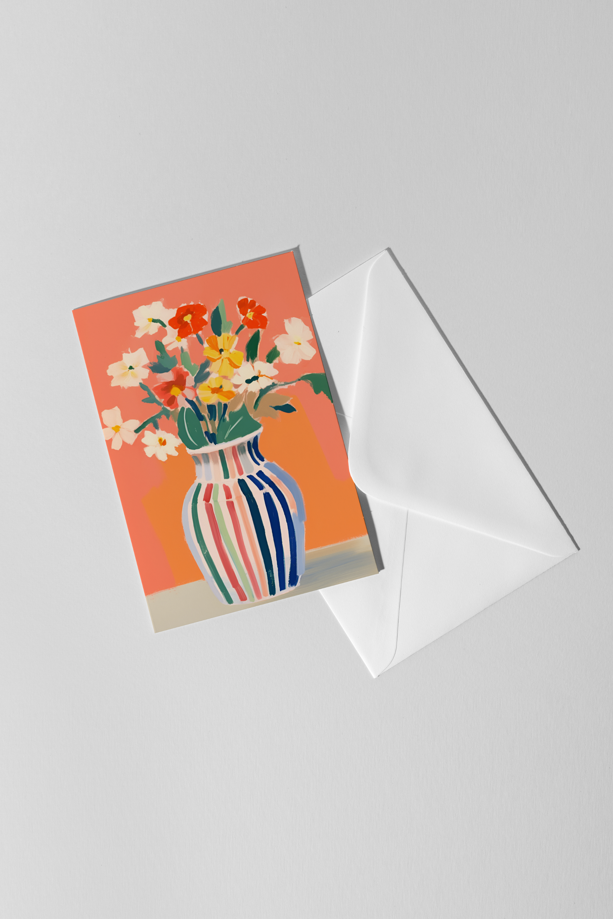 Orange Vase Greeting Card