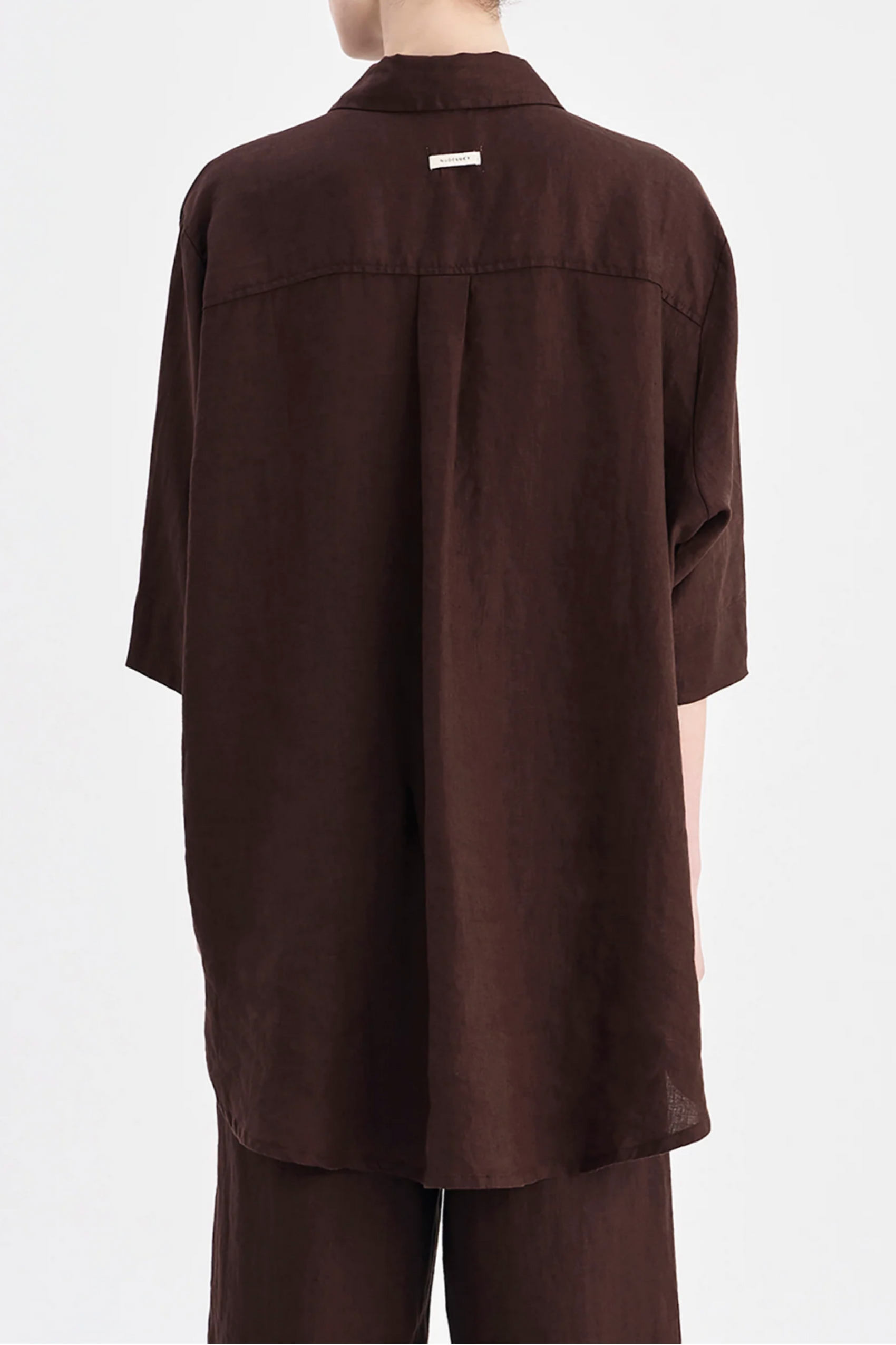 Lounge Linen Longline Top Chocolate