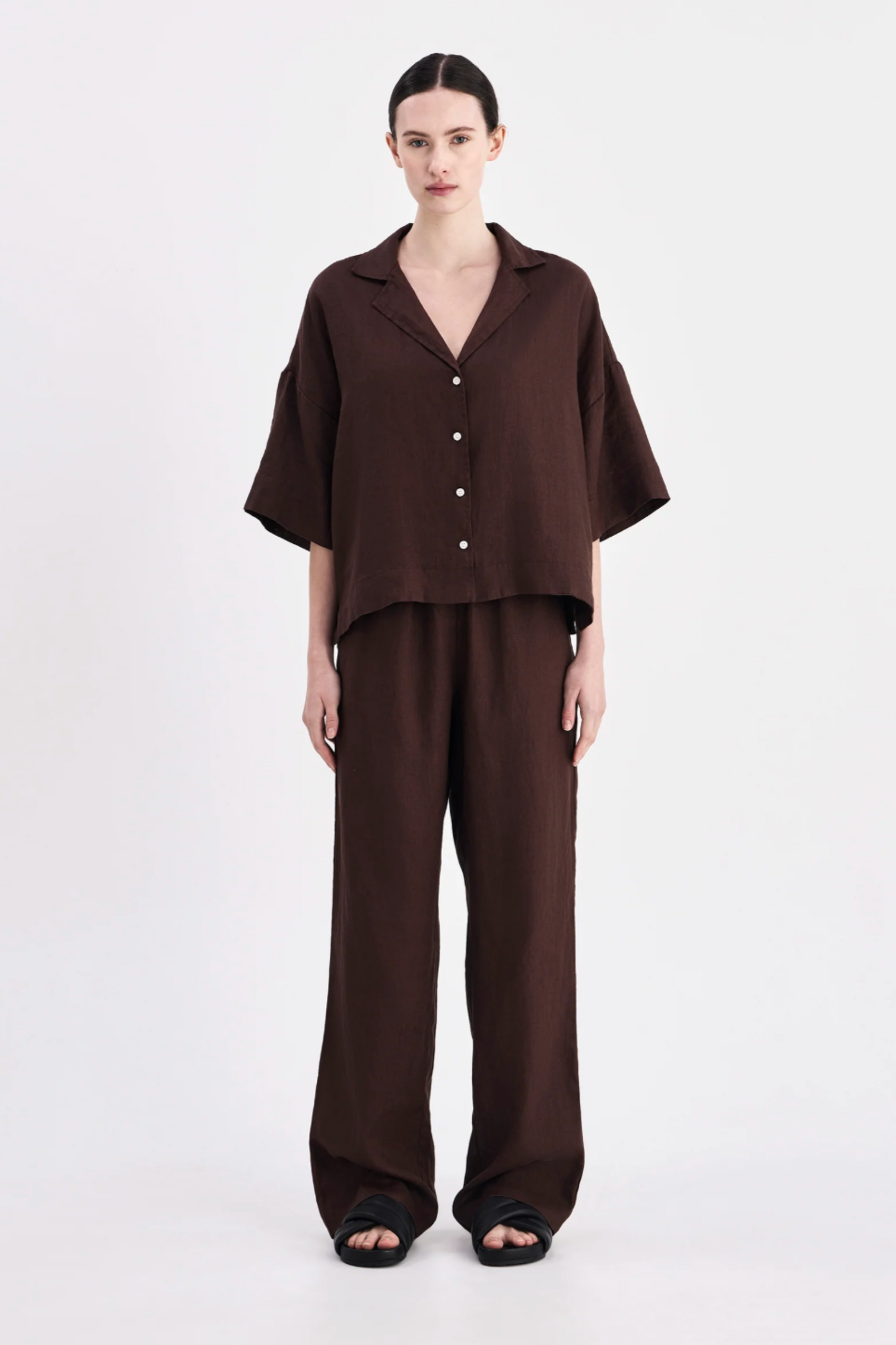 Lounge Linen Pant Chocolate