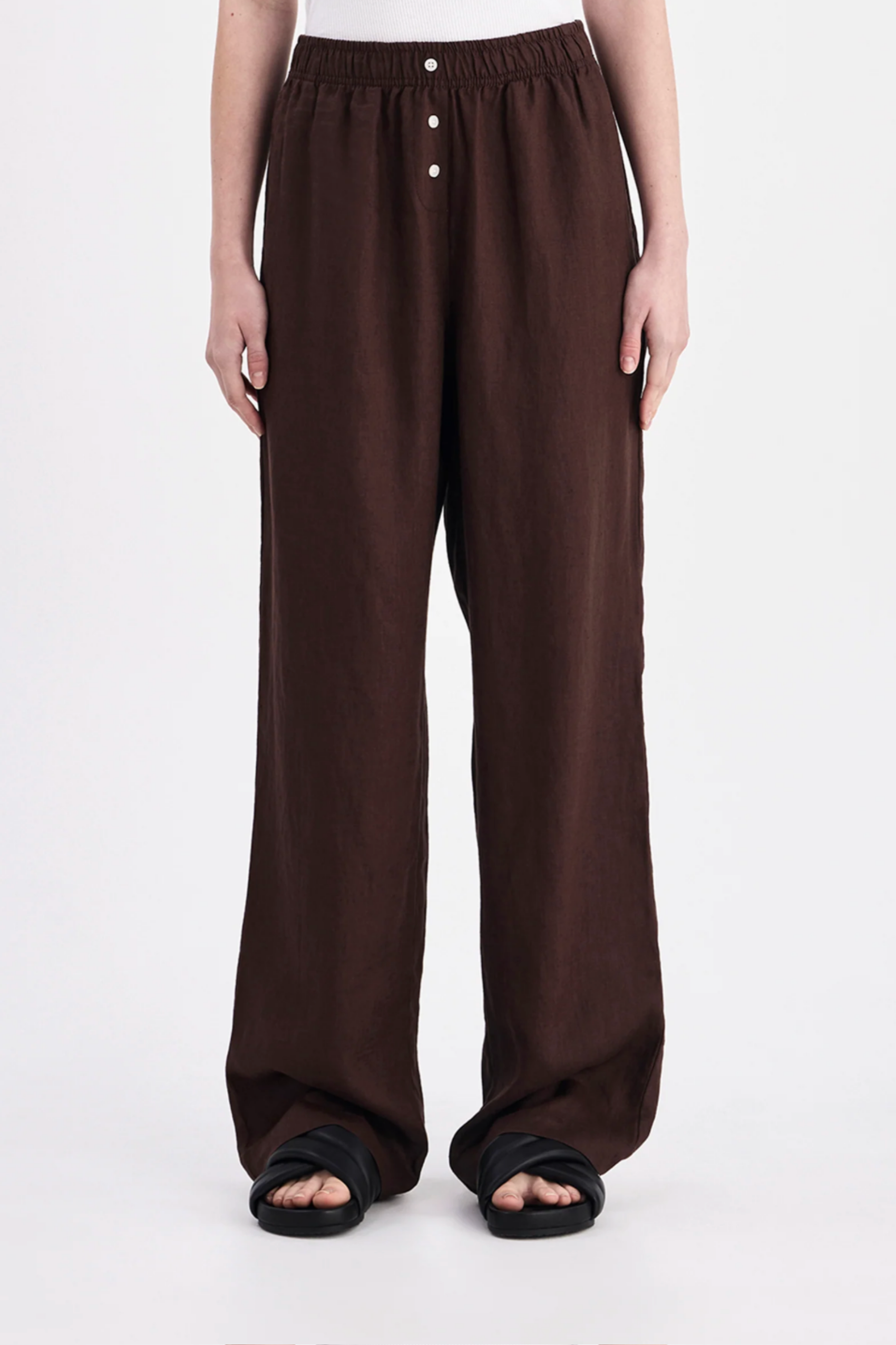 Lounge Linen Pant Chocolate