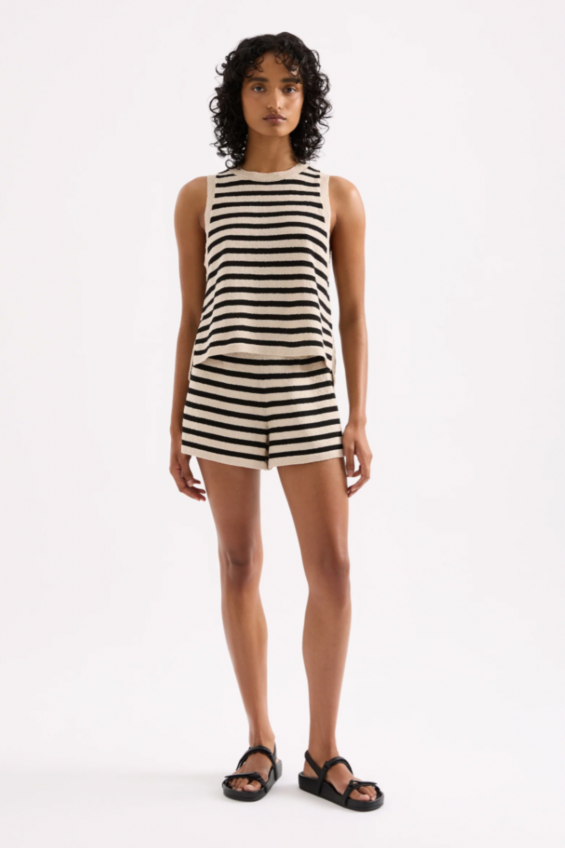 Kayda Knit Short Black Stripe