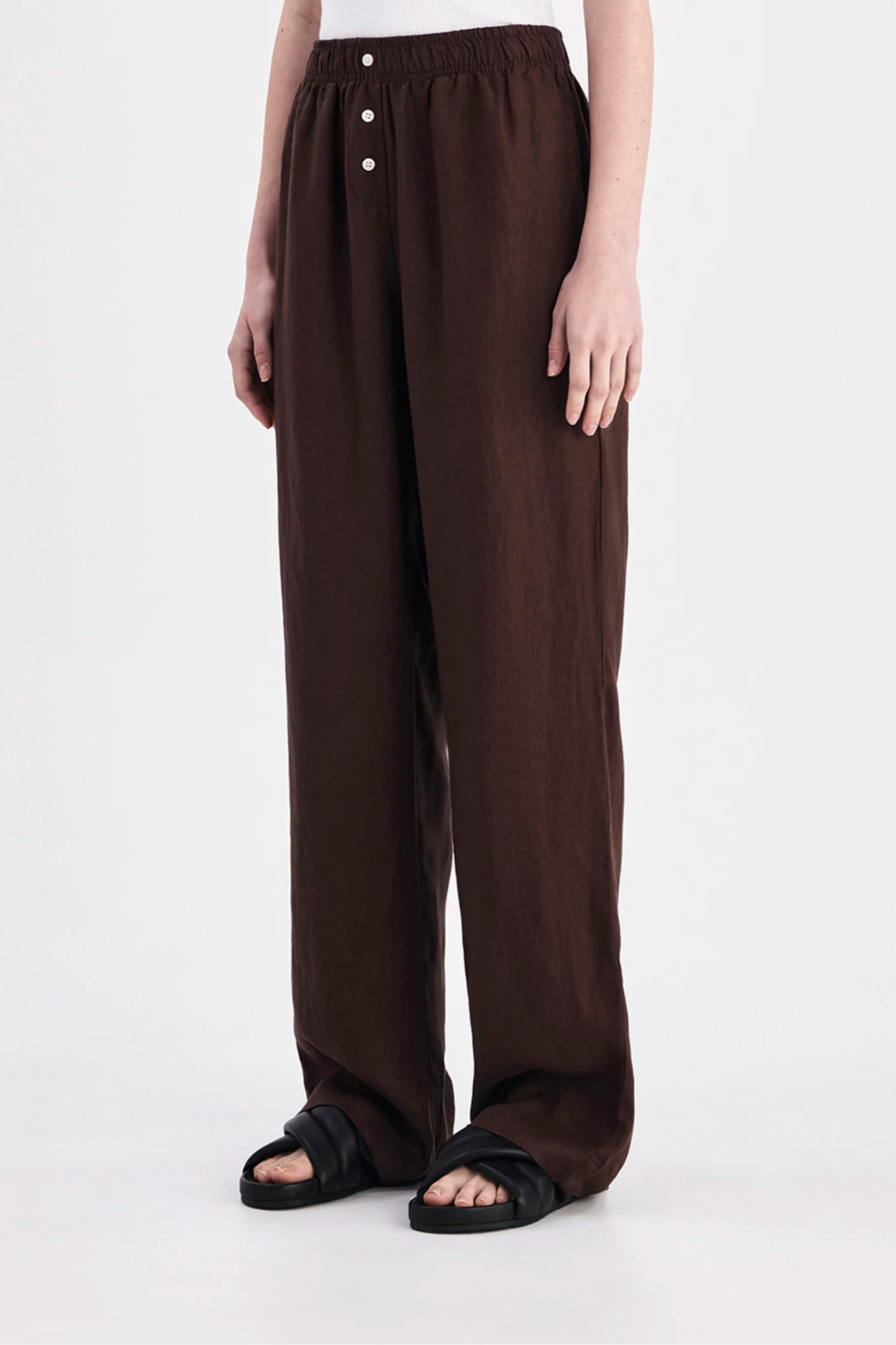 Lounge Linen Pant Chocolate