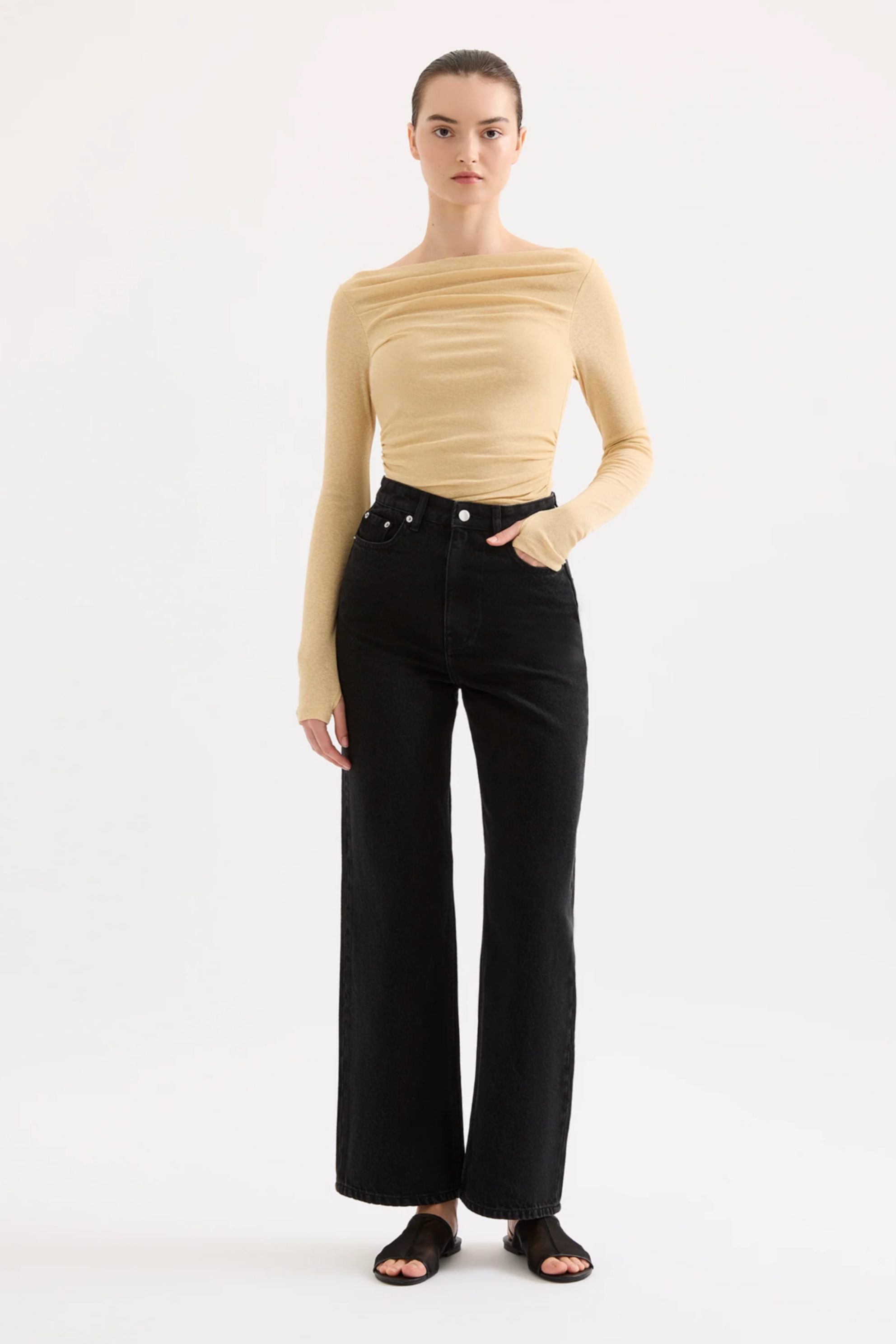 Ziel Off Shoulder Top Butter