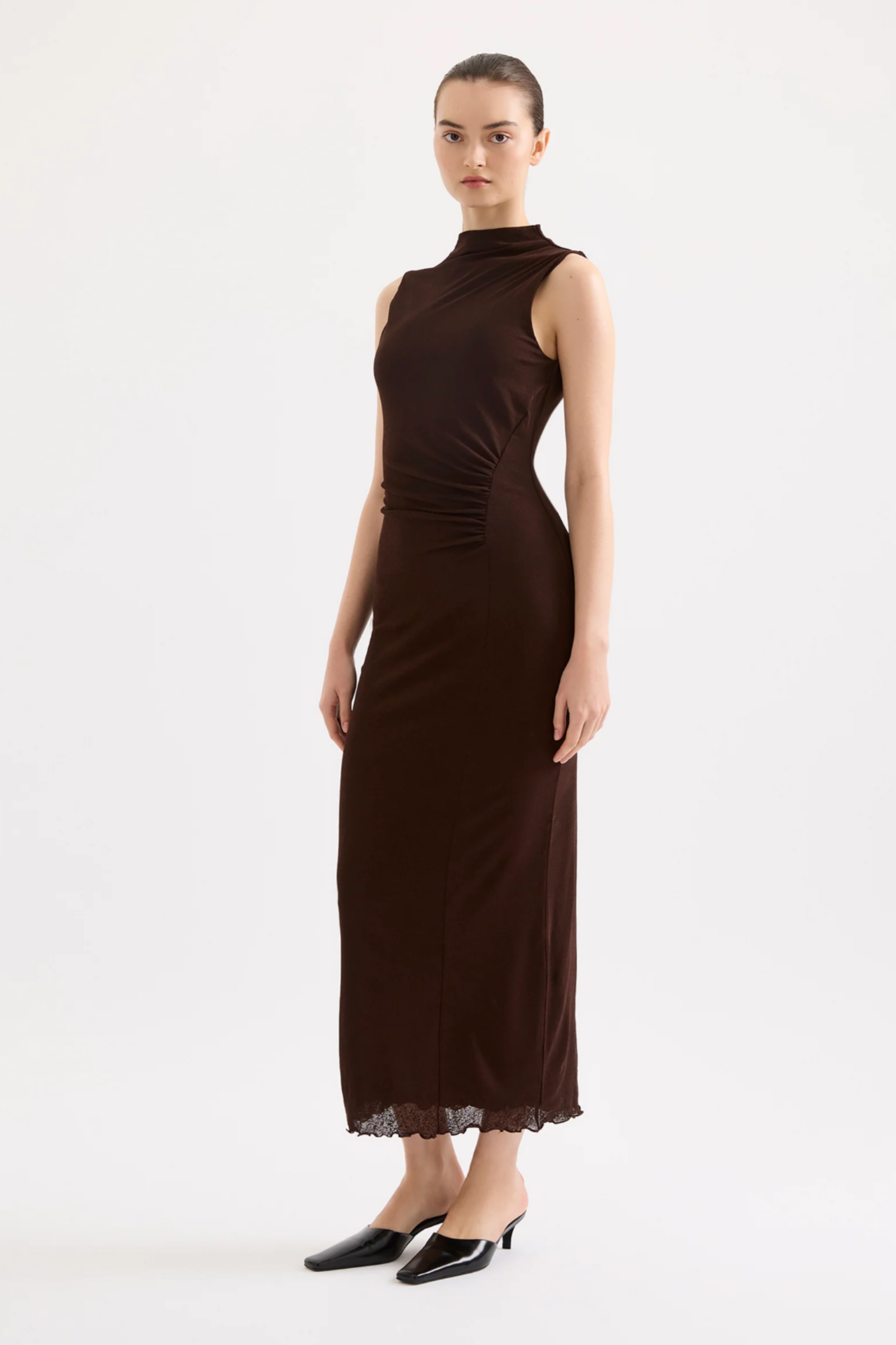 Winston Mesh Maxi Dress Raisin