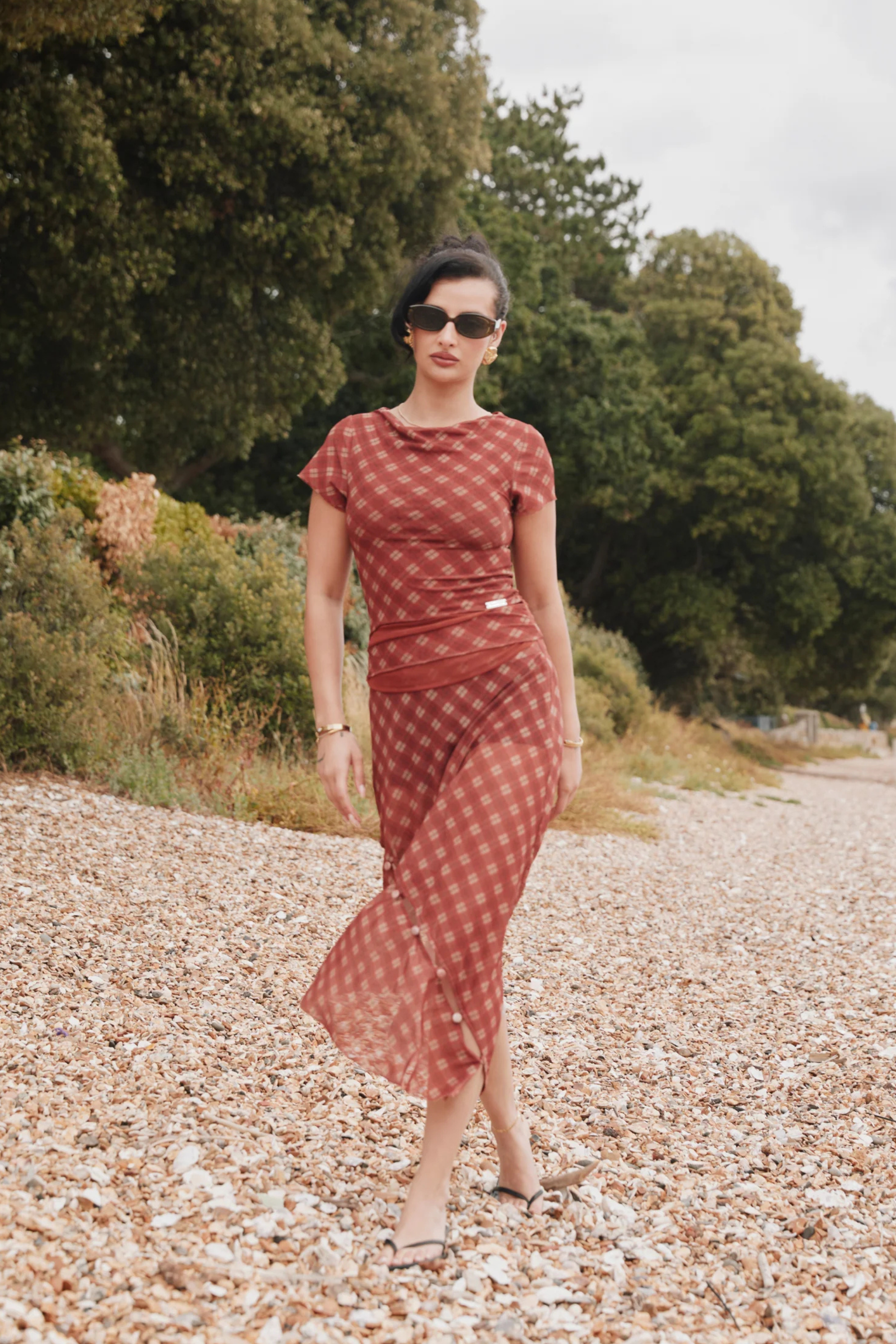 Mesh Top Retro Check