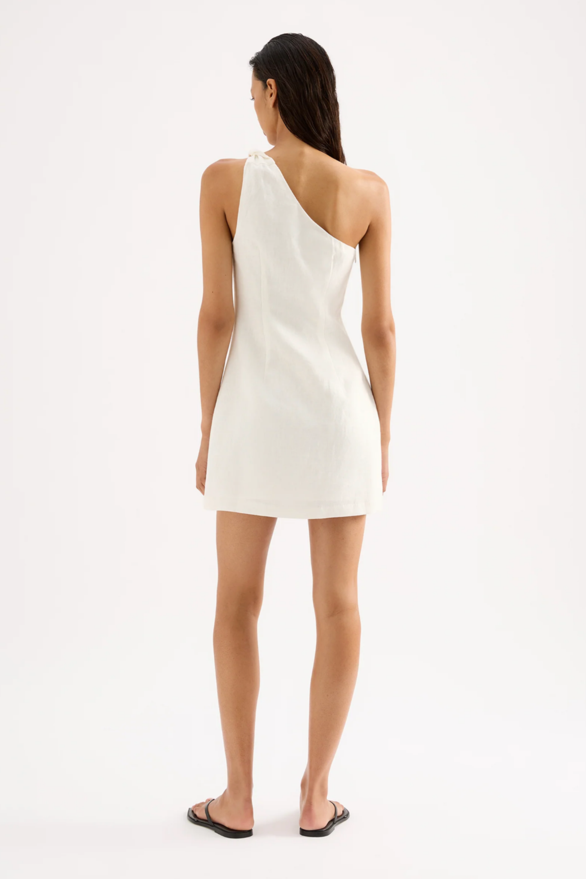 Avery Linen Mini Dress White