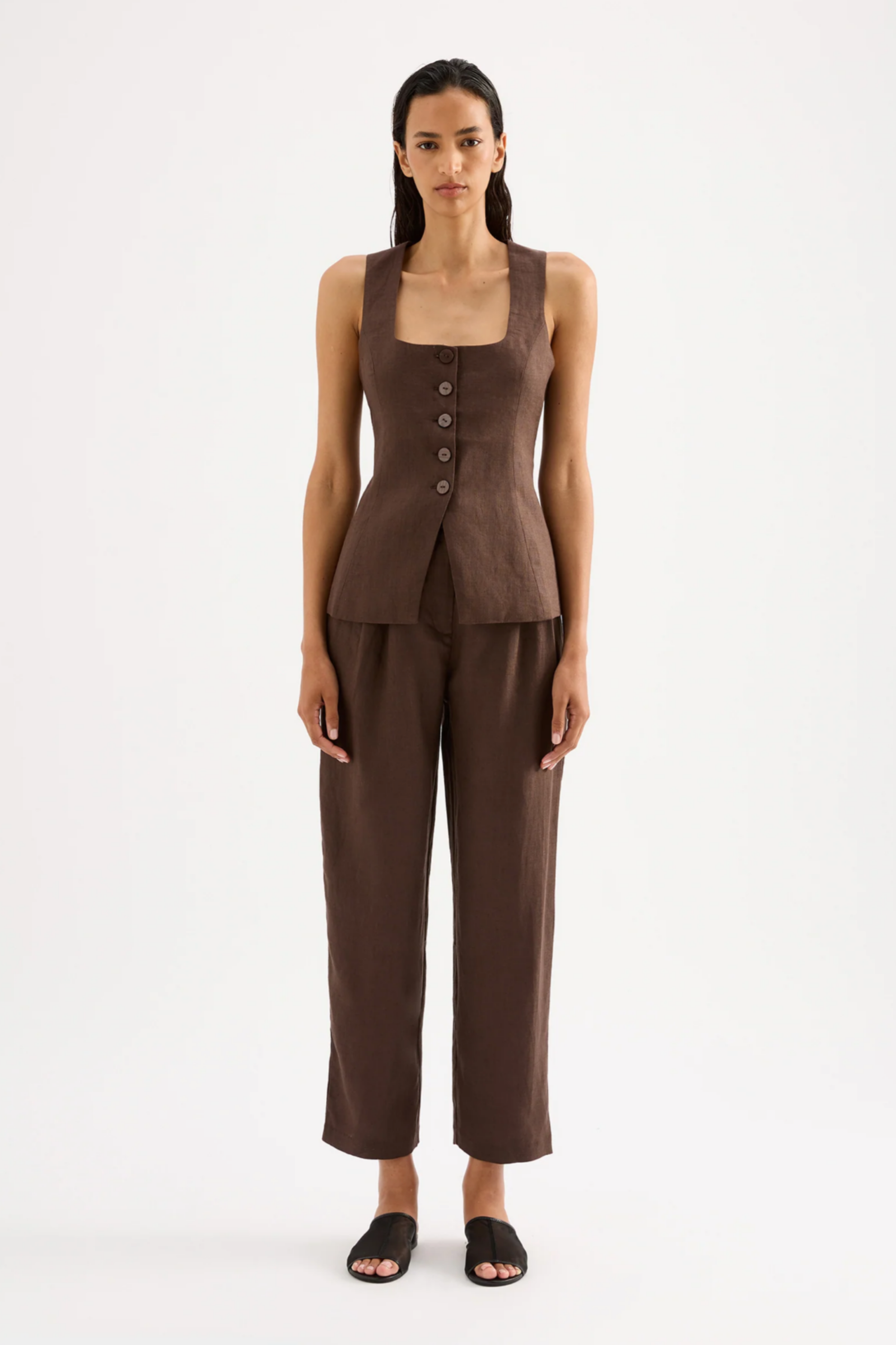 Ingrid Linen Pant Clove