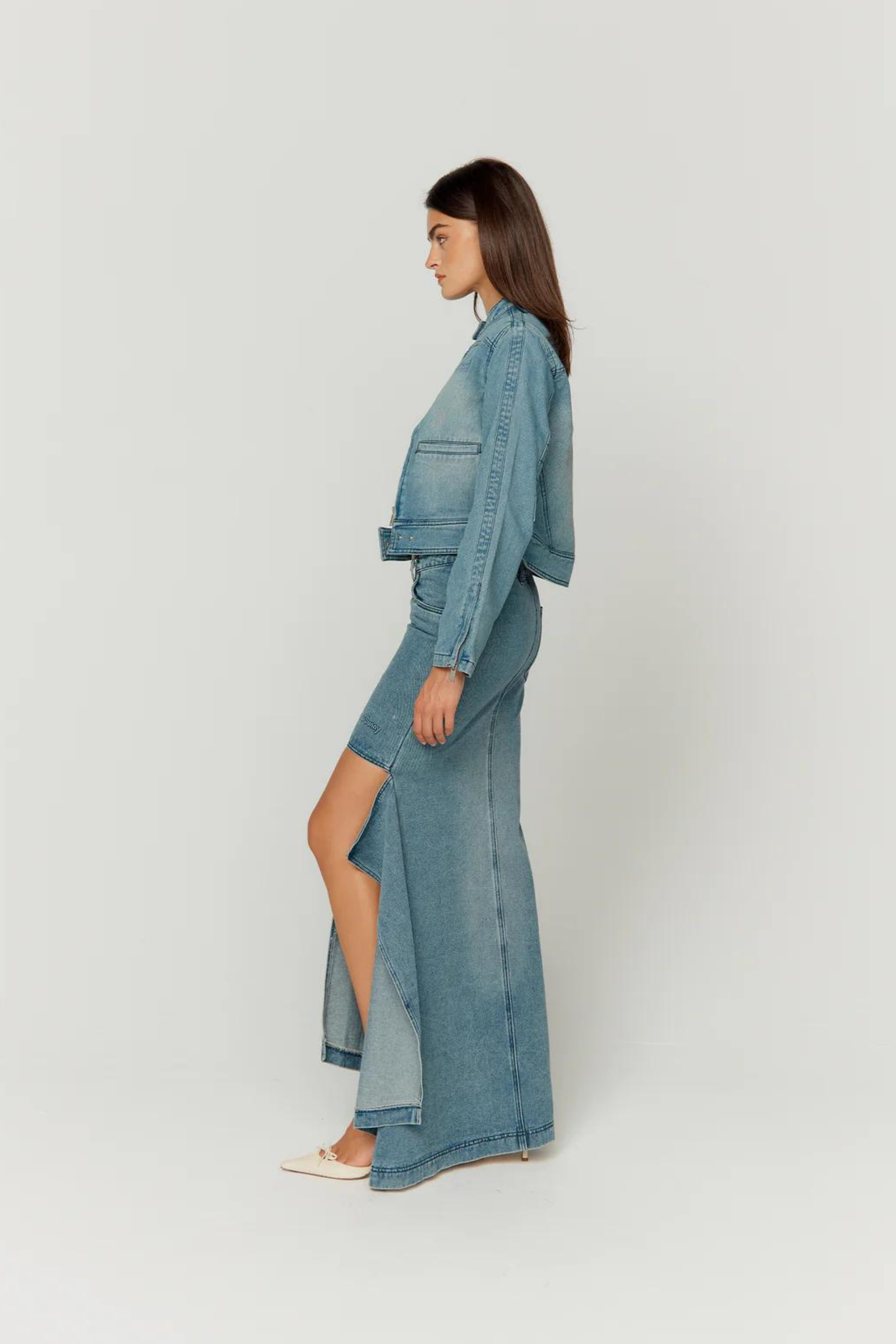 Cascade Skirt Denim