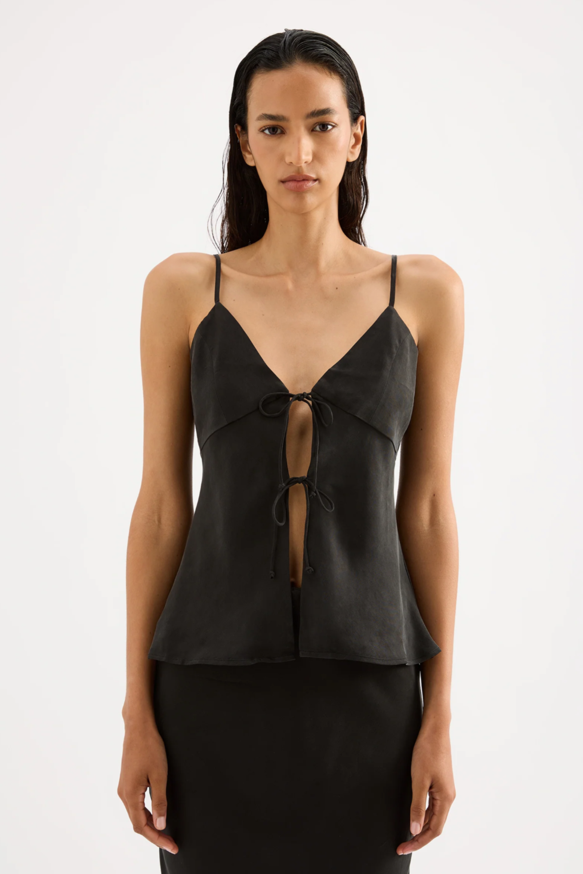 Linnea Cupro Cami Black